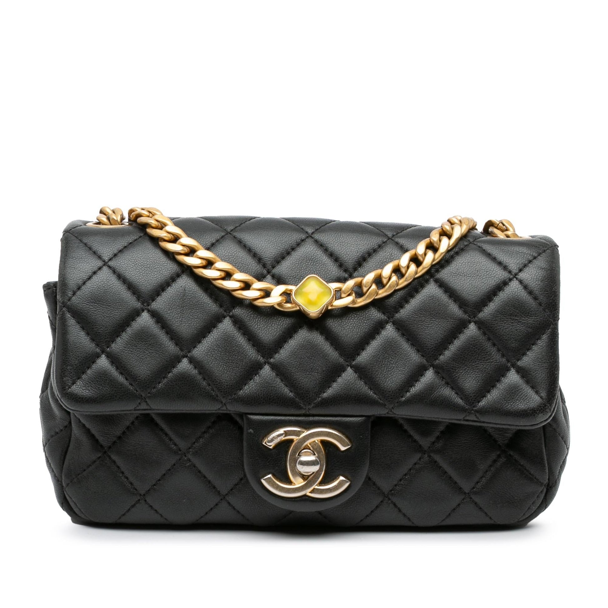 Chanel Rectangular Lambskin Pearl Samba Single Flap Mini Bag Flap 1