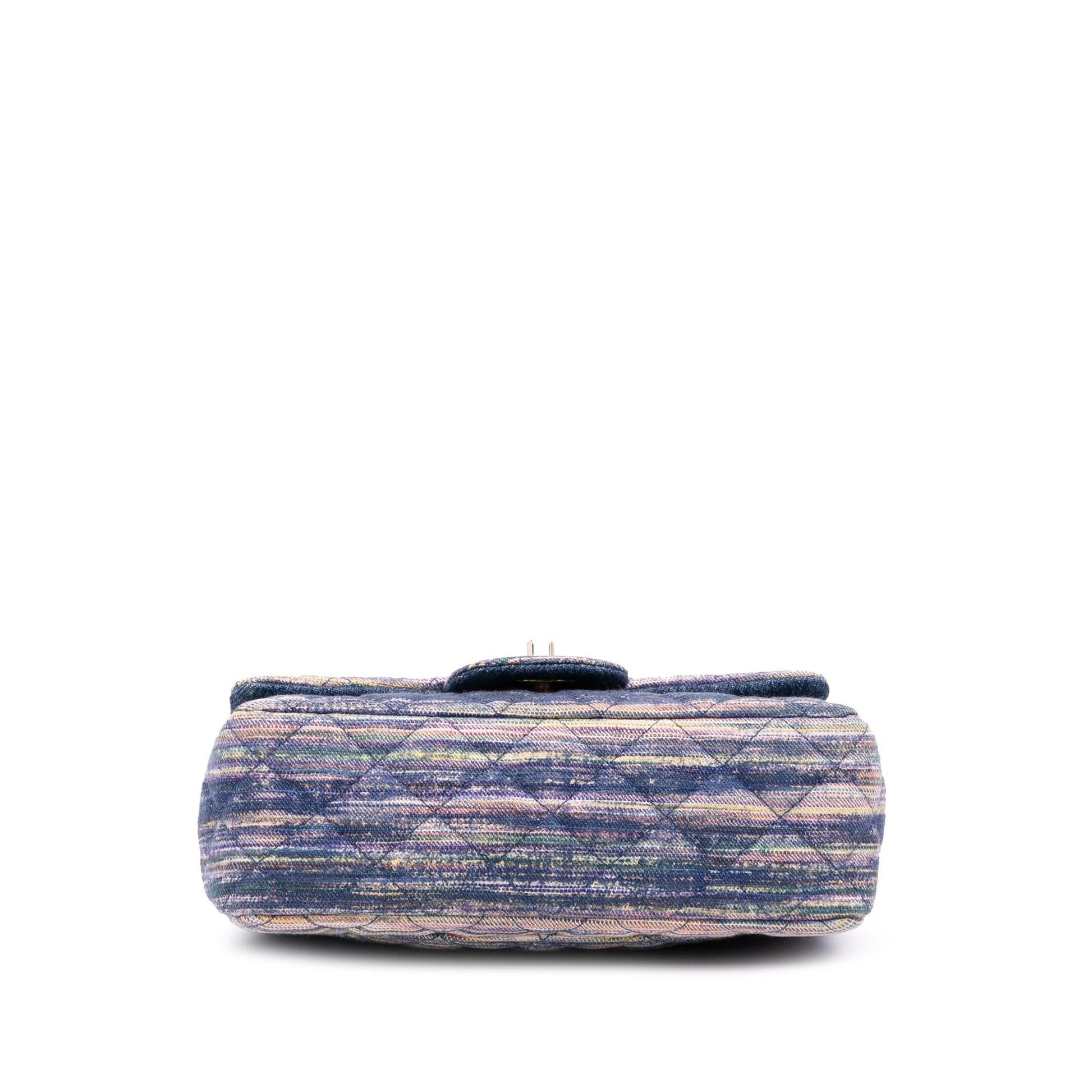 Chanel Rectangular Classic Denim Single Flap Multicolor Mini Bag