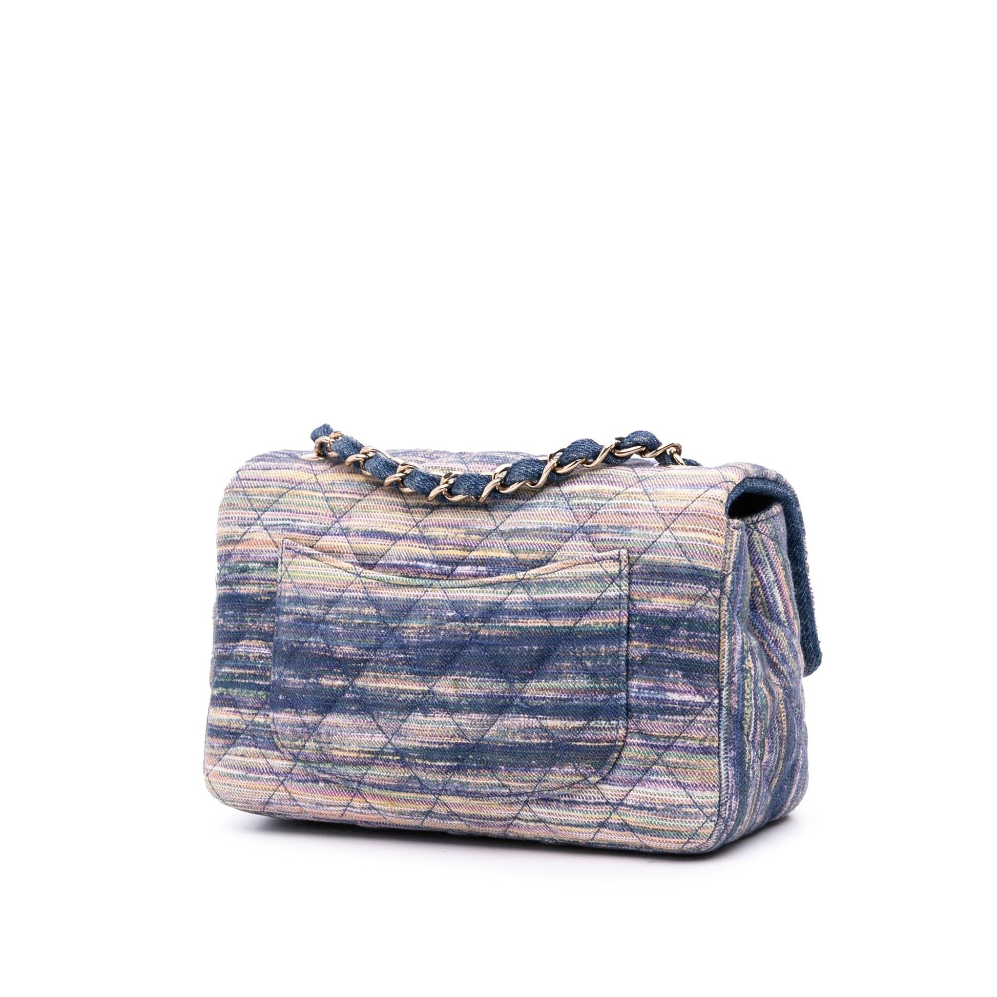 Chanel Rectangular Classic Denim Single Flap Multicolor Mini Bag