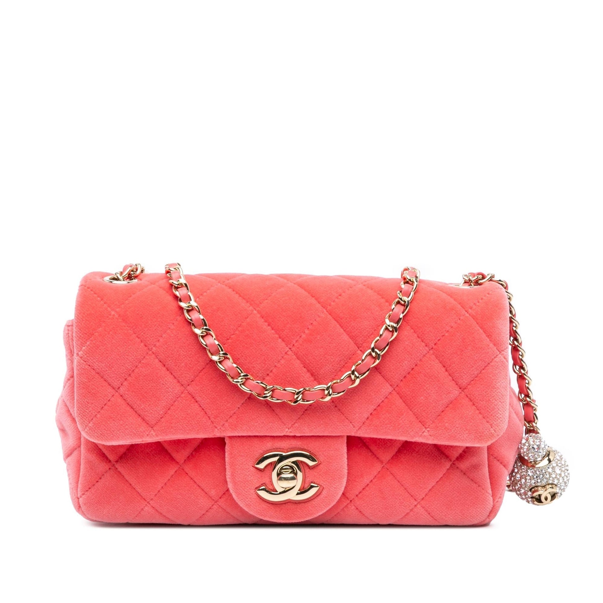 Chanel Rectangular Velvet Pearl Crush Flap Mini Bag