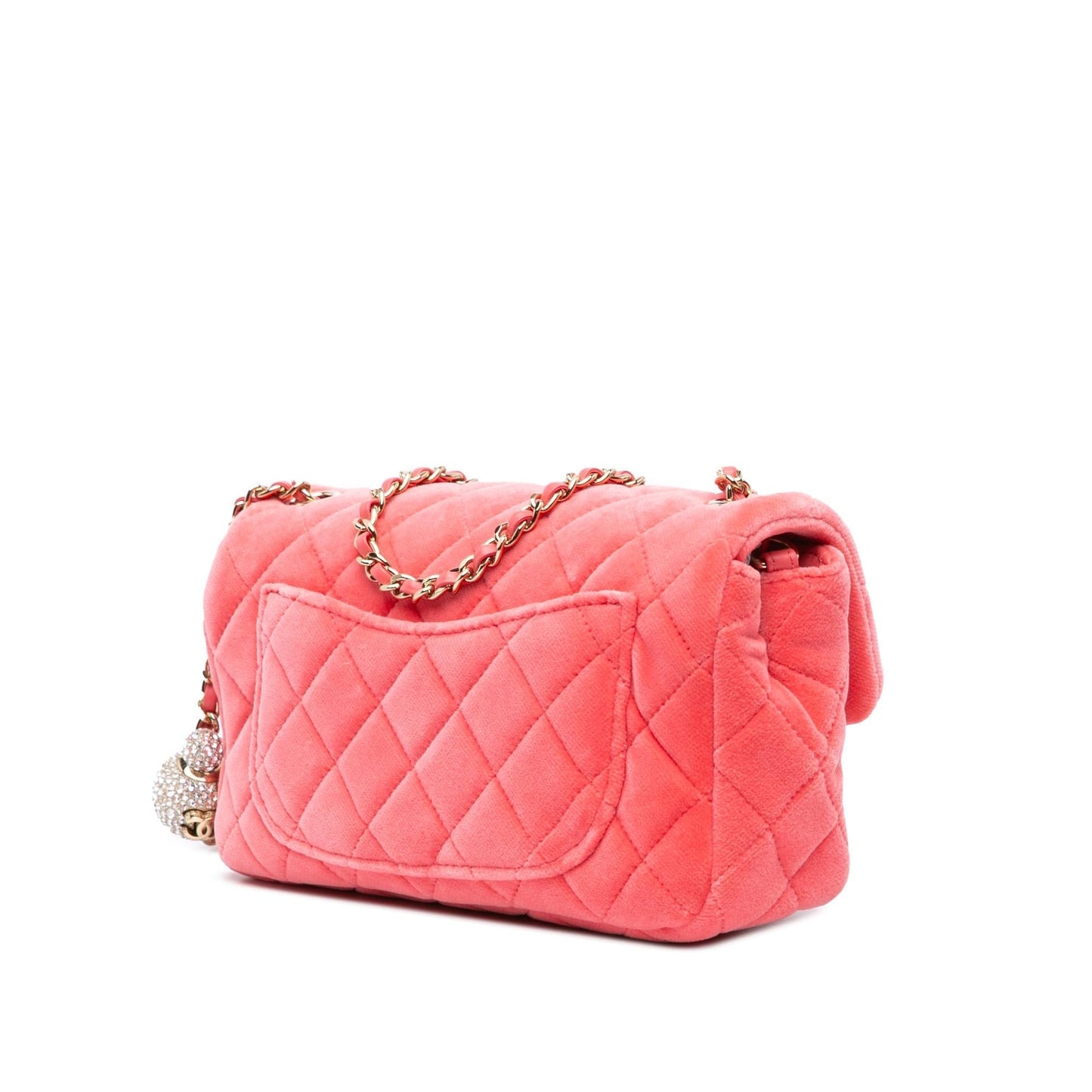 Chanel Mini Rectangular Velvet Pearl Crush Flap Bag