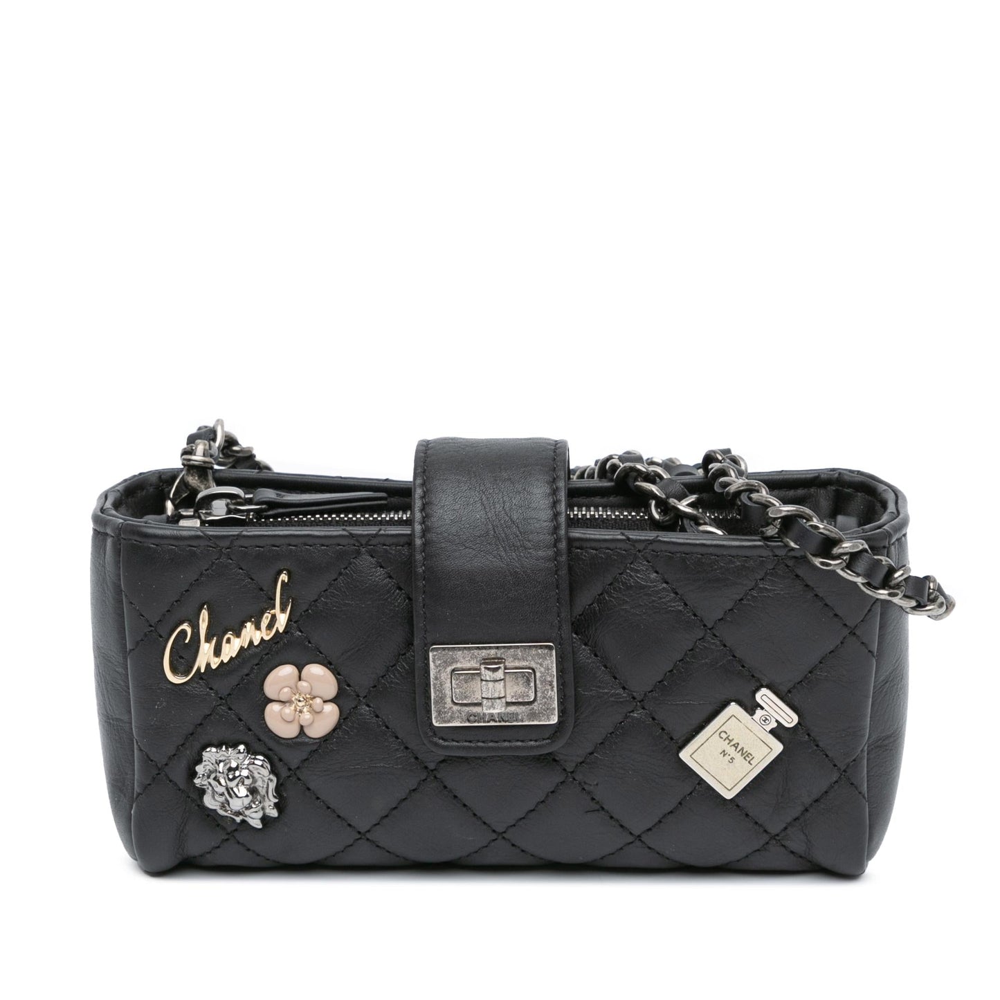 Chanel Reissue 2.55 Quilted Calfskin Lucky Charms Key Chain