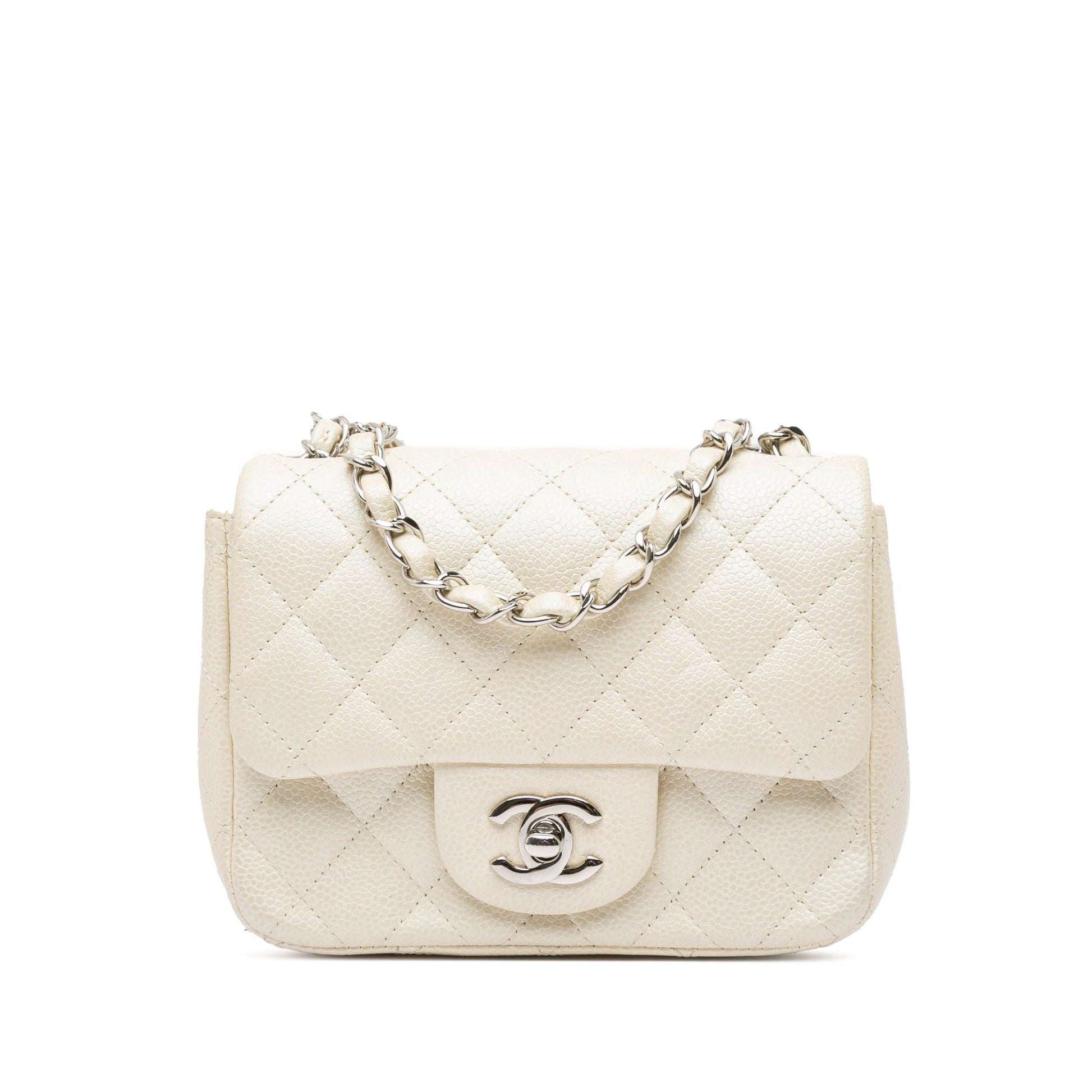 Chanel Square Classic Caviar Single Flap Mini Bag