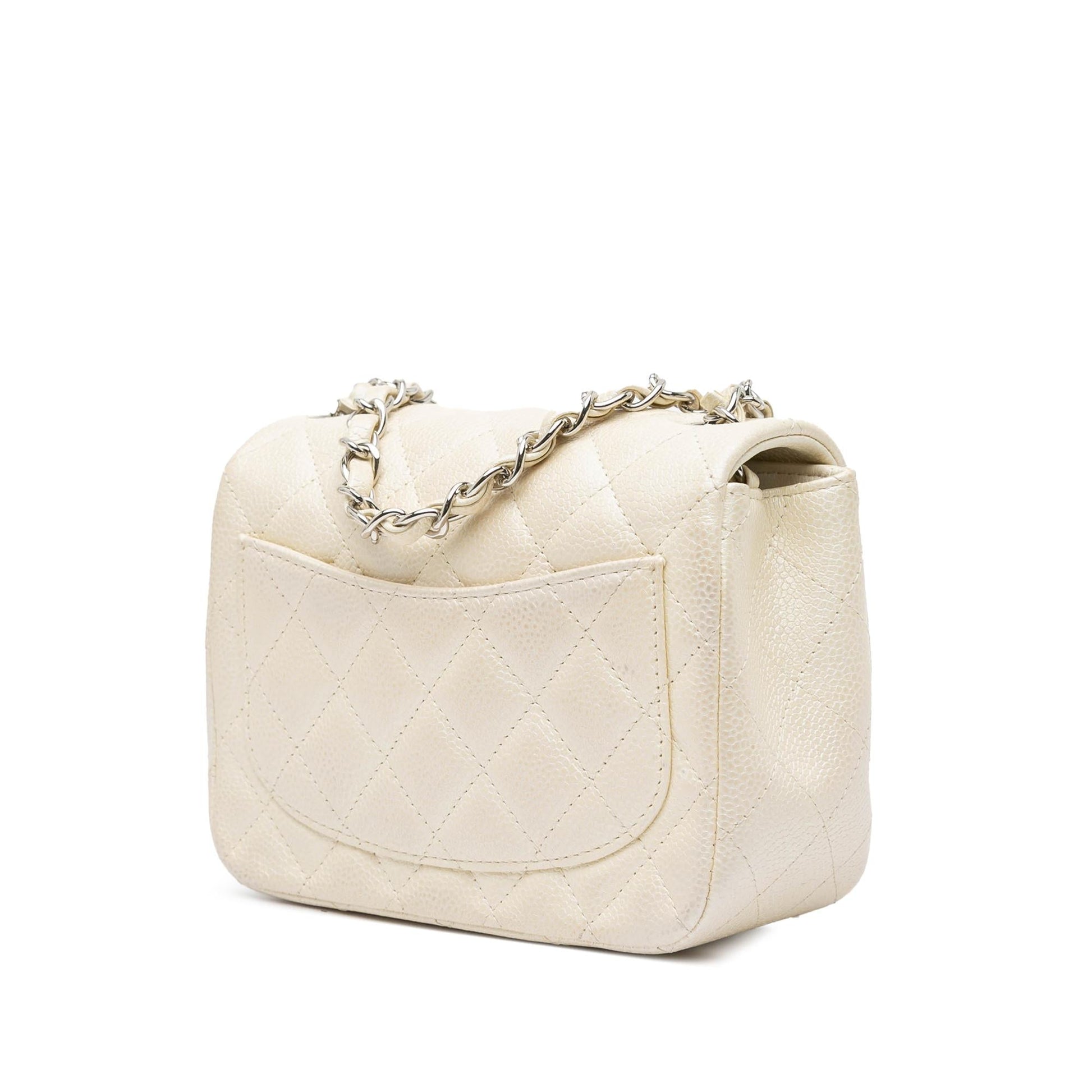 Chanel Square Classic Caviar Single Flap Mini Bag