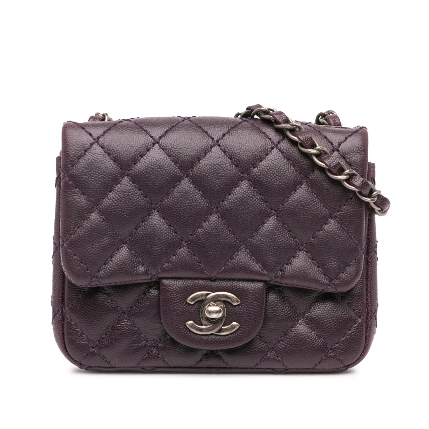 Chanel Square Classic Caviar Single Flap Mini Bag Shg Zltc0O