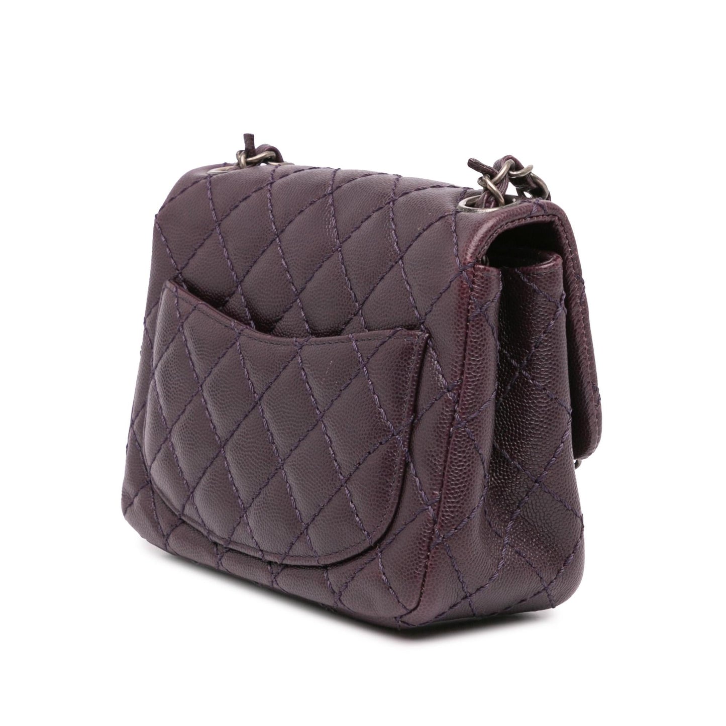 Chanel Square Classic Caviar Single Flap Mini Bag Shg Zltc0O