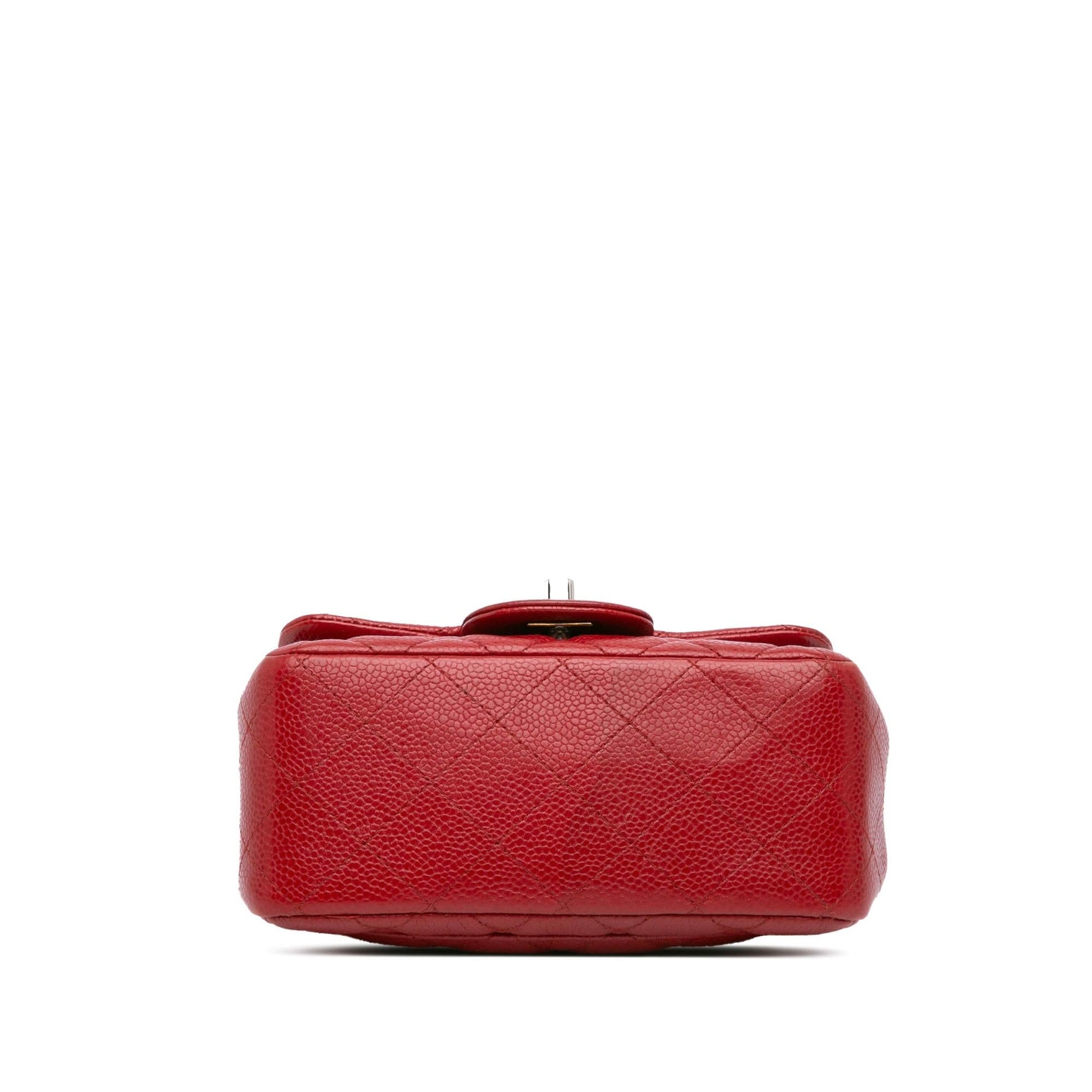 Chanel Square Classic Caviar Single Flap Mini Bag Flap 2