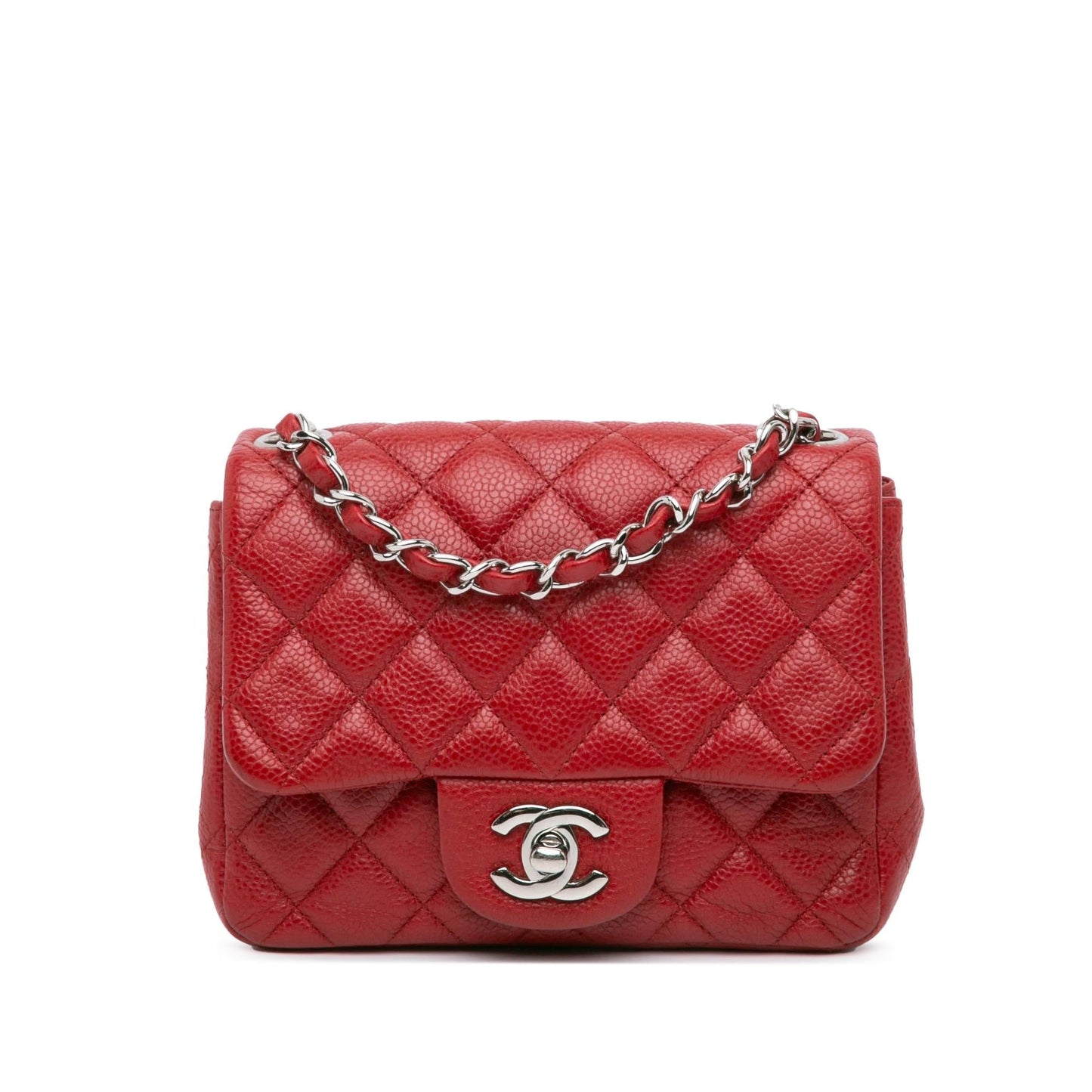 Chanel Square Classic Caviar Single Flap Mini Bag Flap 2