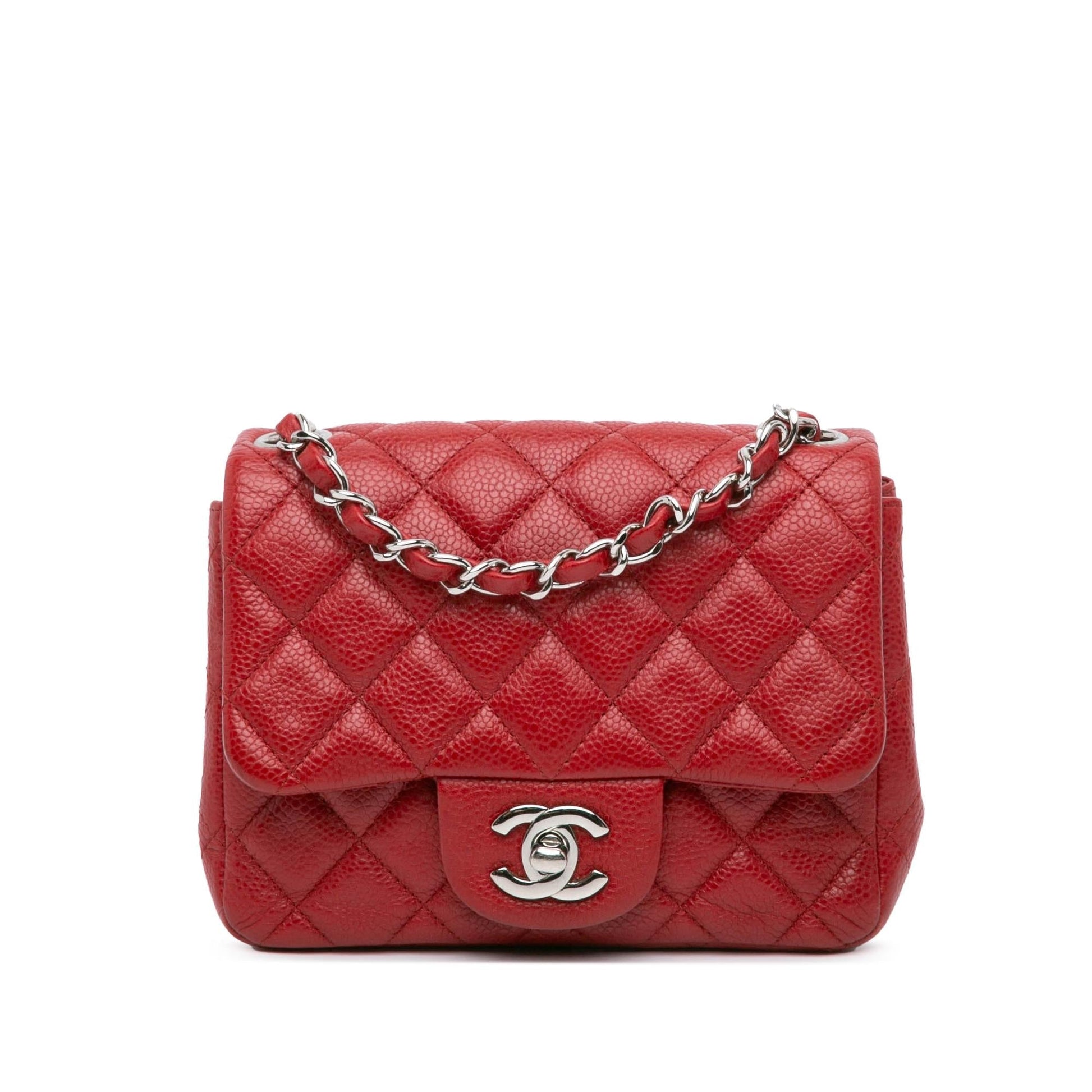 Chanel Square Classic Caviar Single Flap Mini Bag Flap 2