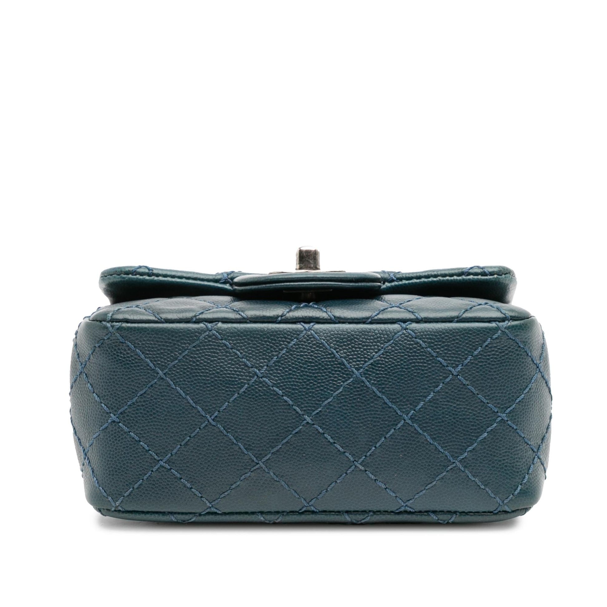 Chanel Square Classic Caviar Single Flap Mini Bag Flap 3