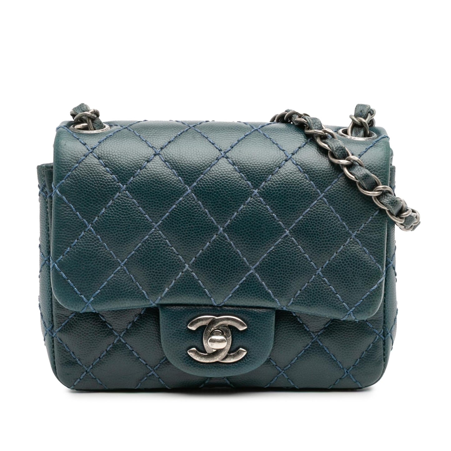 Chanel Square Classic Caviar Single Flap Mini Bag Flap 3