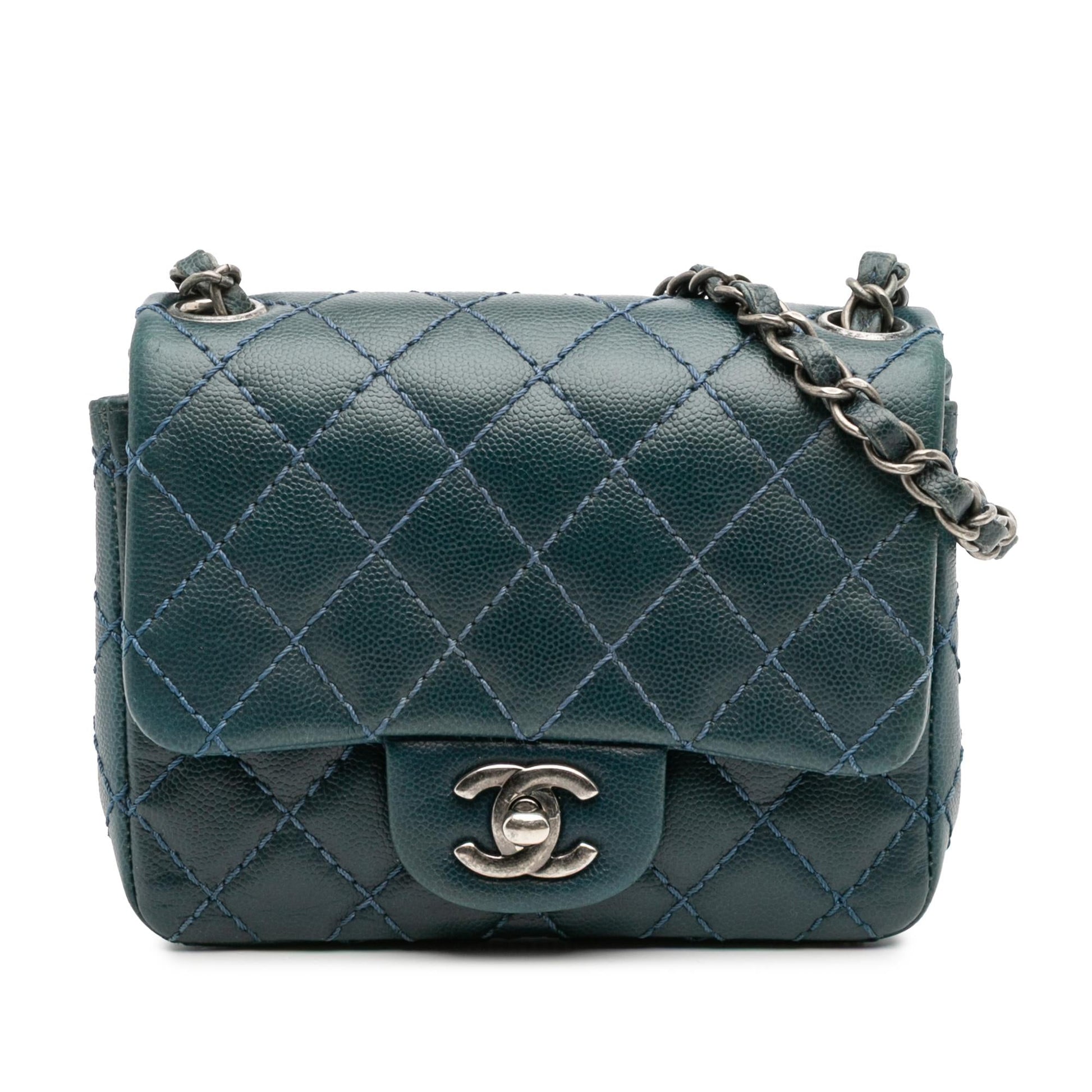 Chanel Square Classic Caviar Single Flap Mini Bag Flap 3