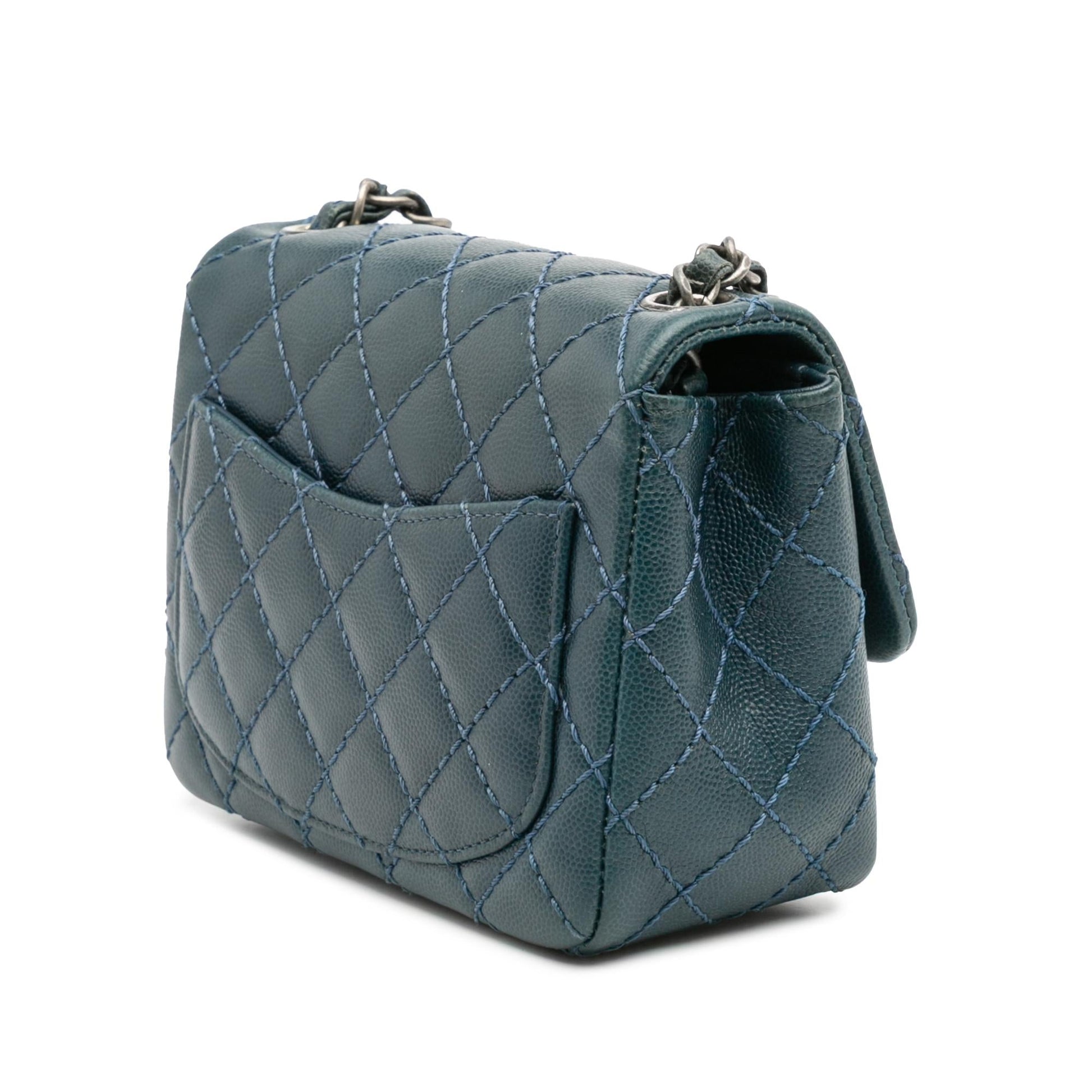 Chanel Square Classic Caviar Single Flap Mini Bag Flap 3