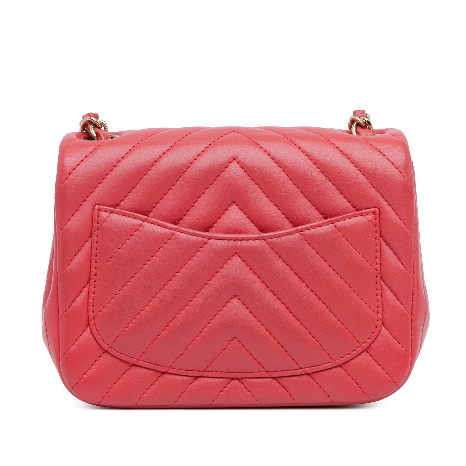 Chanel Square Classic Chevron Lambskin Flap SHG-8Ryymc Mini Bag