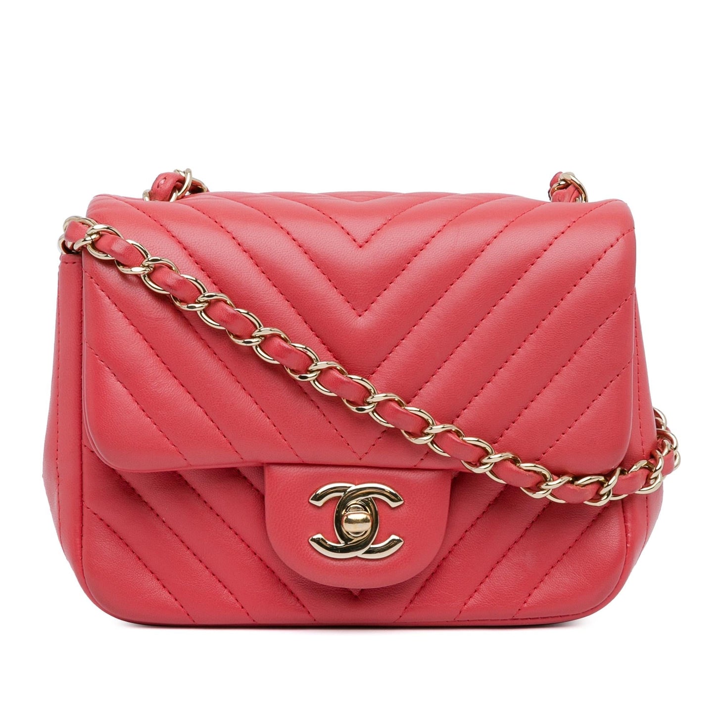 Chanel Square Classic Chevron Lambskin Flap SHG-8Ryymc Mini Bag