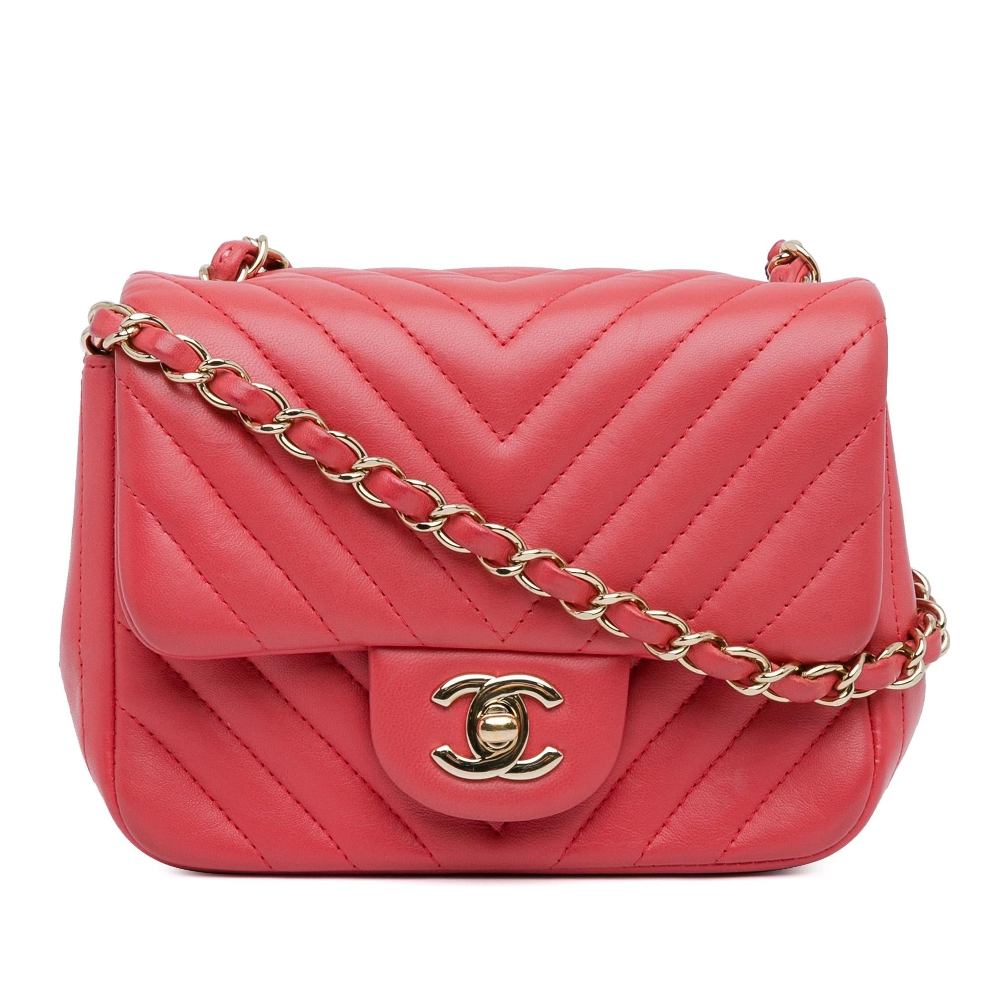 Chanel Square Classic Chevron Lambskin Flap SHG-8Ryymc Mini Bag