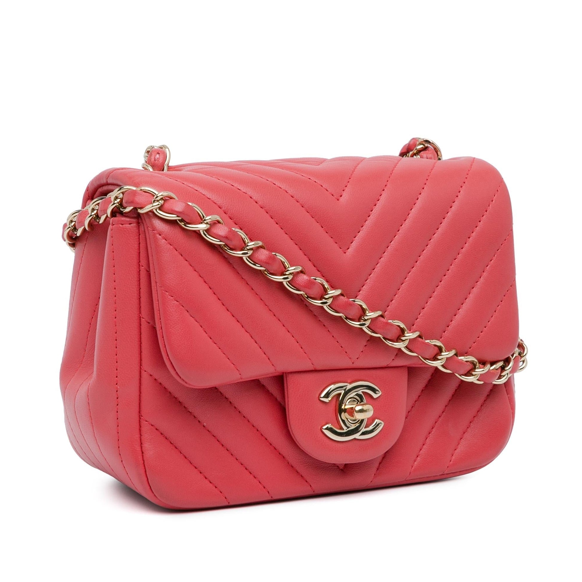 Chanel Square Classic Chevron Lambskin Flap SHG-8Ryymc Mini Bag