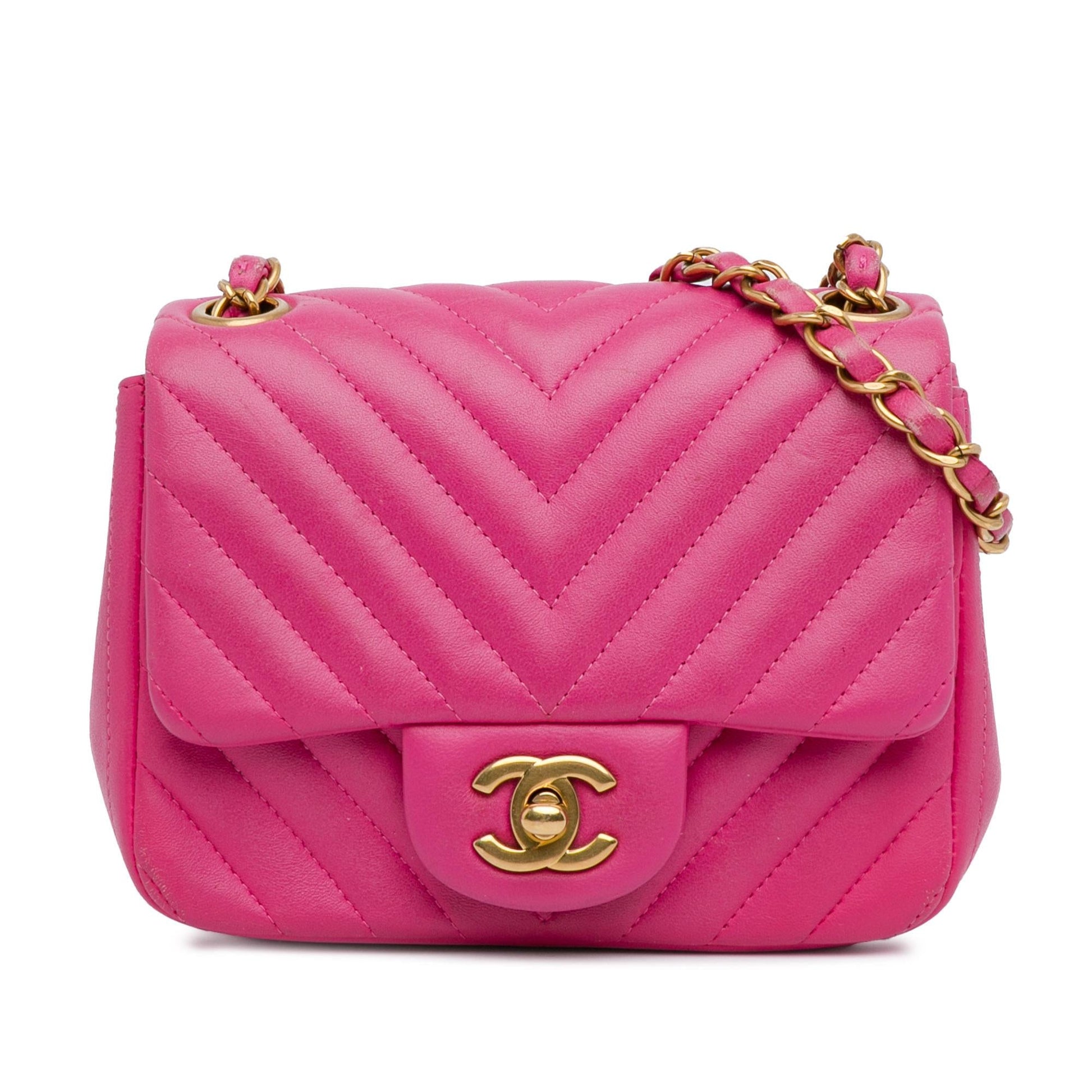 Chanel Square Classic Chevron Lambskin Flap SHG-j9k7Tq Mini Bag