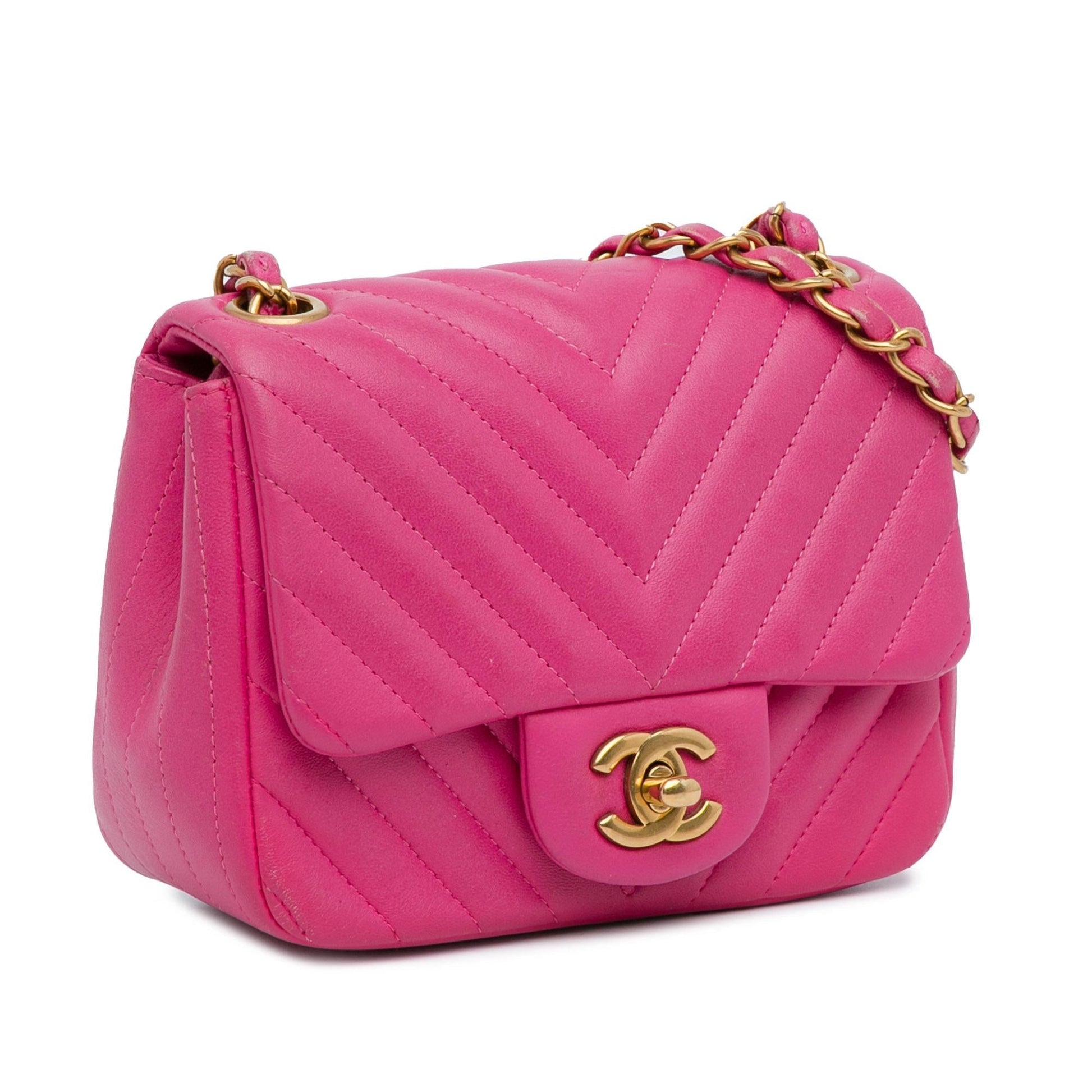 Chanel Square Classic Chevron Lambskin Flap SHG-j9k7Tq Mini Bag