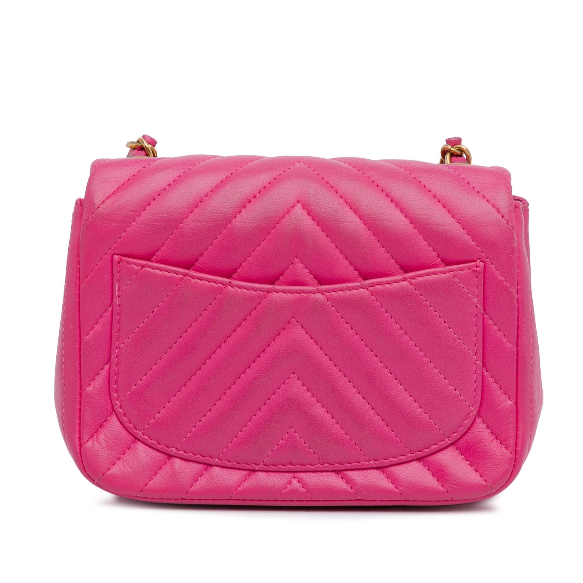 Chanel Square Classic Chevron Lambskin Flap Mini Bag Shg 8Wgobb