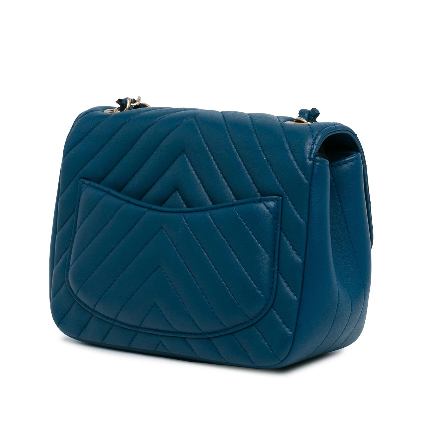 Chanel Square Classic Chevron Lambskin Single Flap Mini Bag