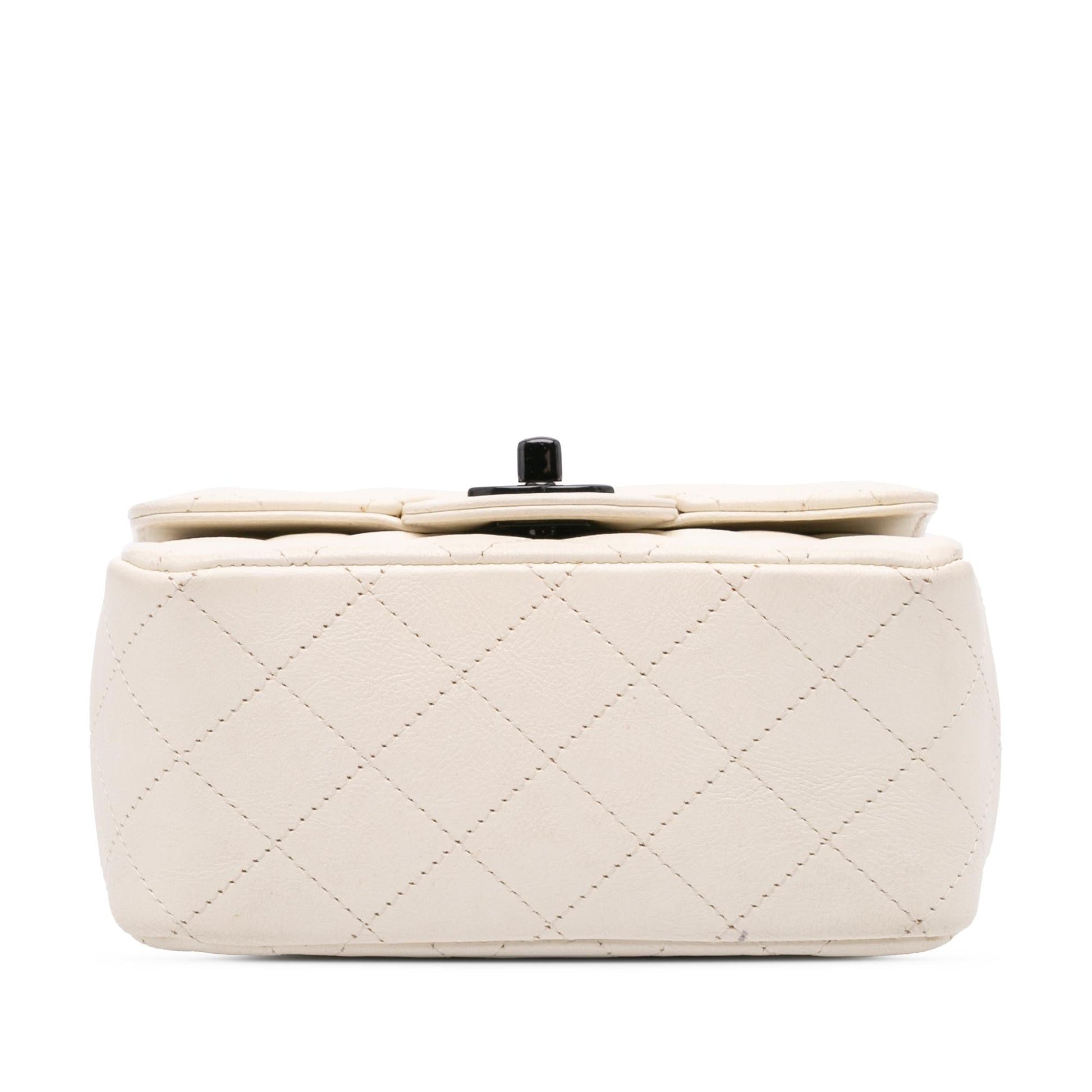 Chanel Square Classic Crumpled Calfskin Single Flap Mini Bag