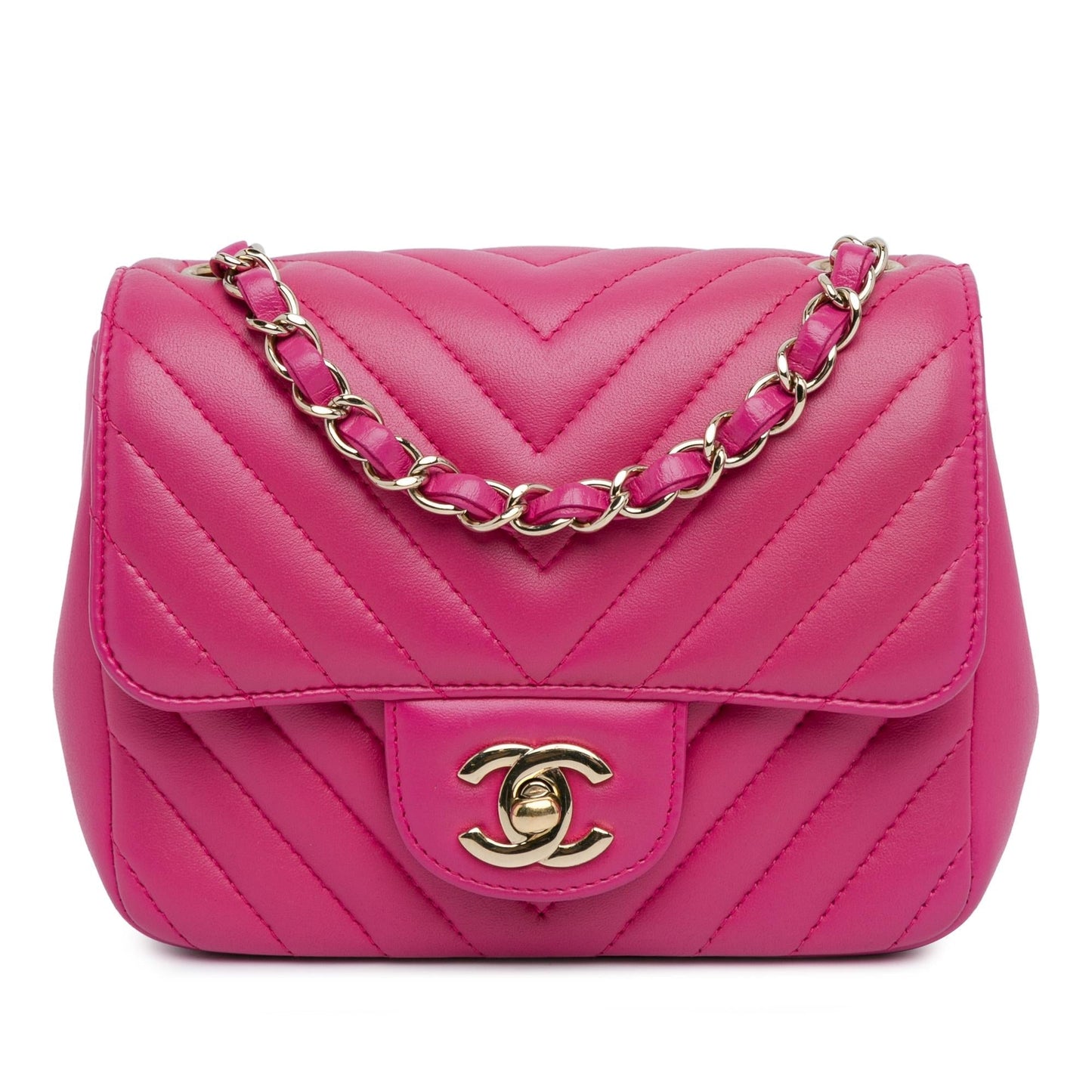 Chanel Square Classic Lambskin Chevron Flap SHG-Z0yp7W Mini Bag