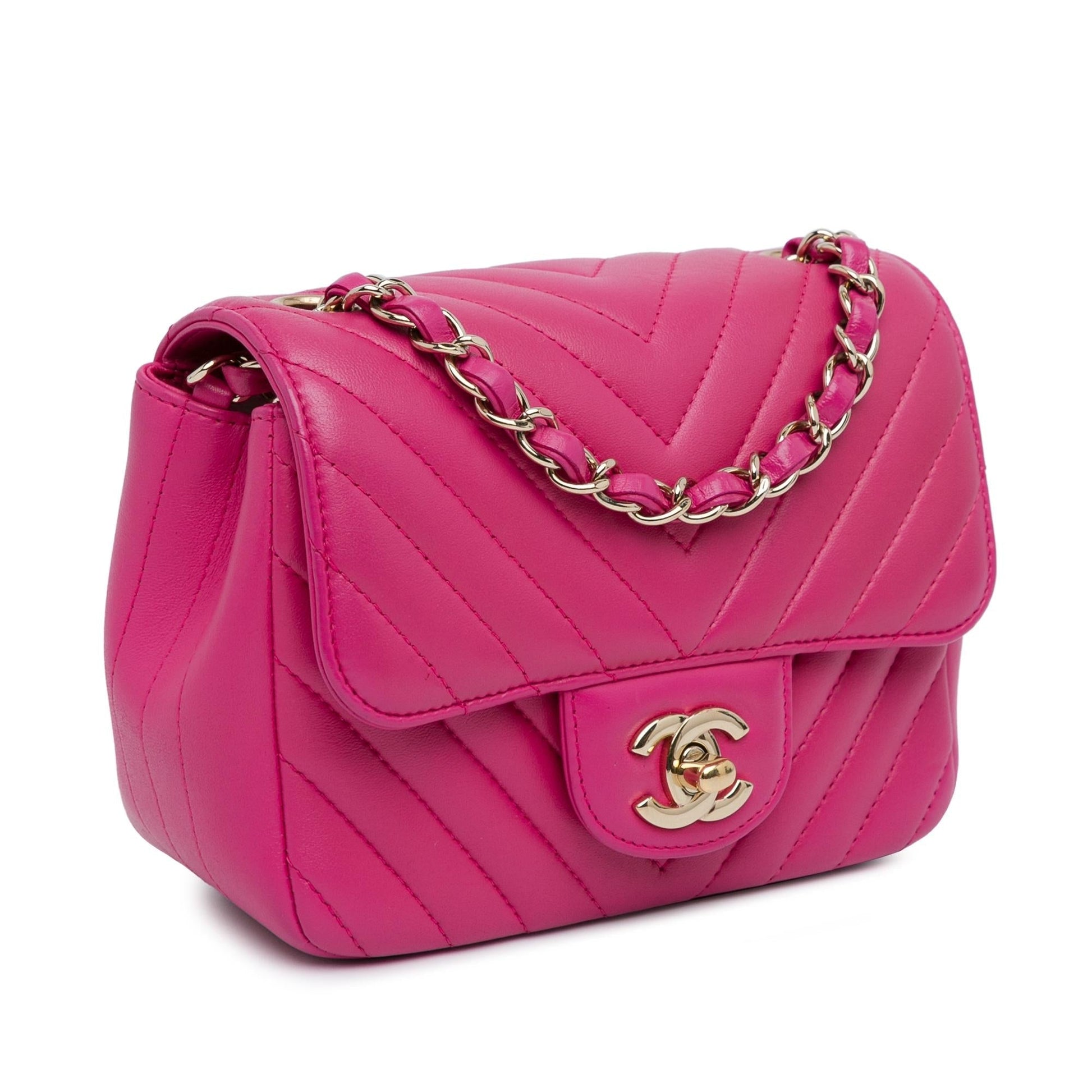 Chanel Square Classic Lambskin Chevron Flap SHG-Z0yp7W Mini Bag