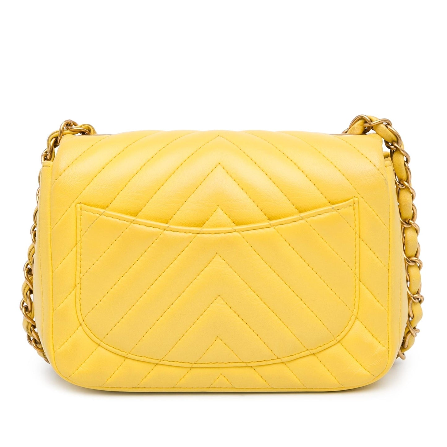 Chanel Mini Square Classic Lambskin Chevron Single Flap (Shg-Hg3A1B) Bag