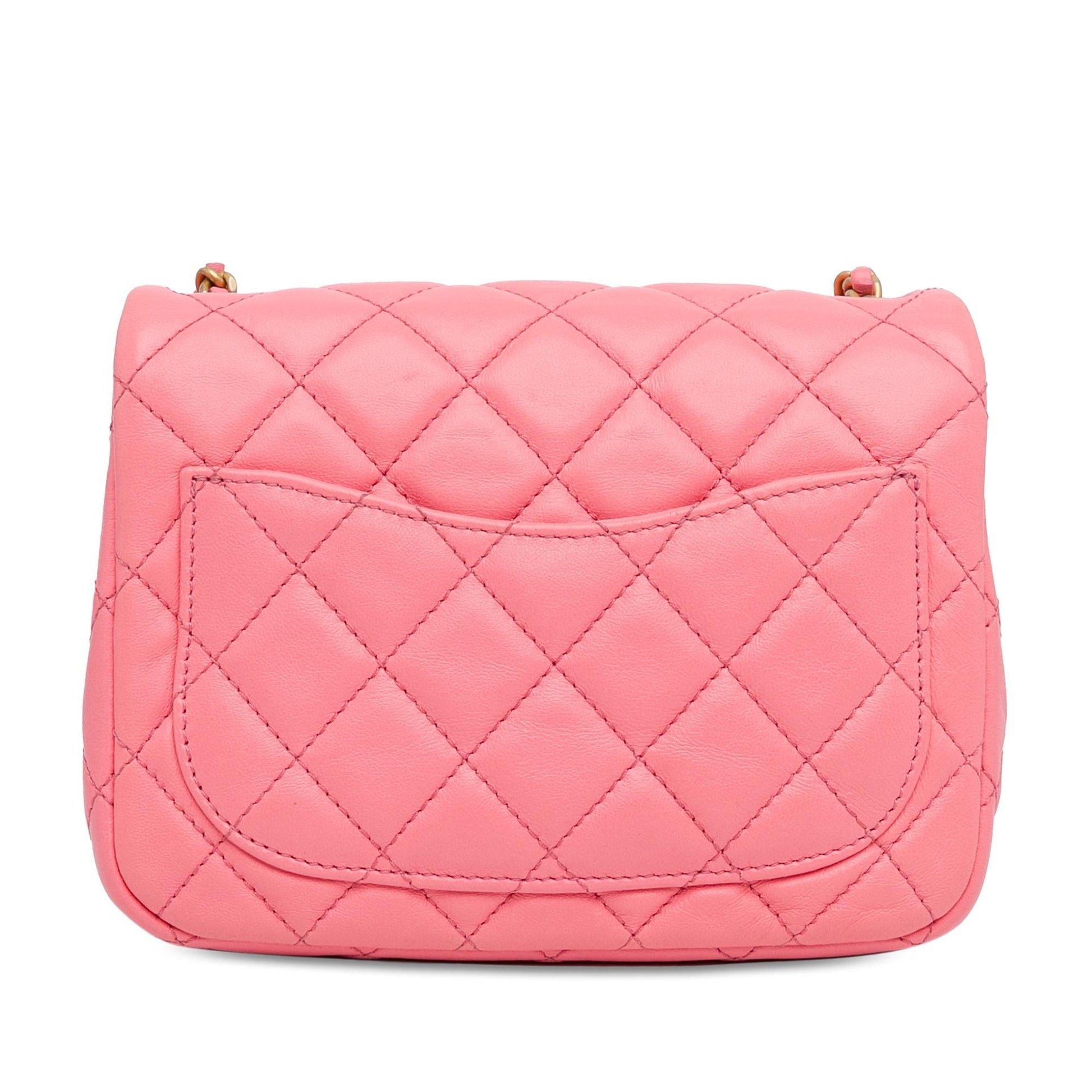 Chanel Square Classic Lambskin Pearl Crush Flap Mini Bag