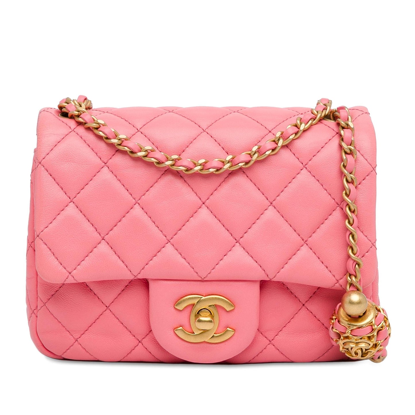 Chanel Square Classic Lambskin Pearl Crush Flap Mini Bag