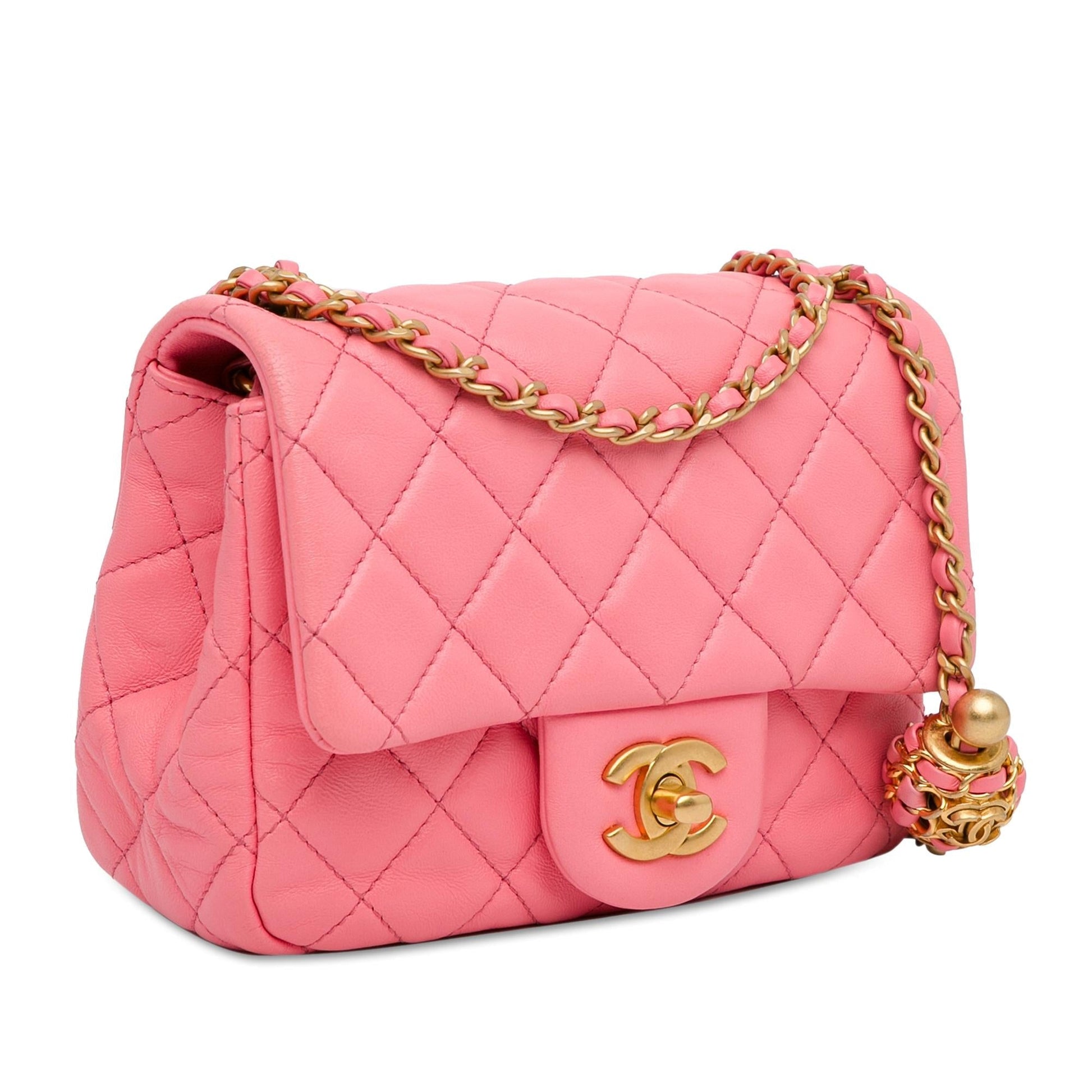 Chanel Square Classic Lambskin Pearl Crush Flap Mini Bag