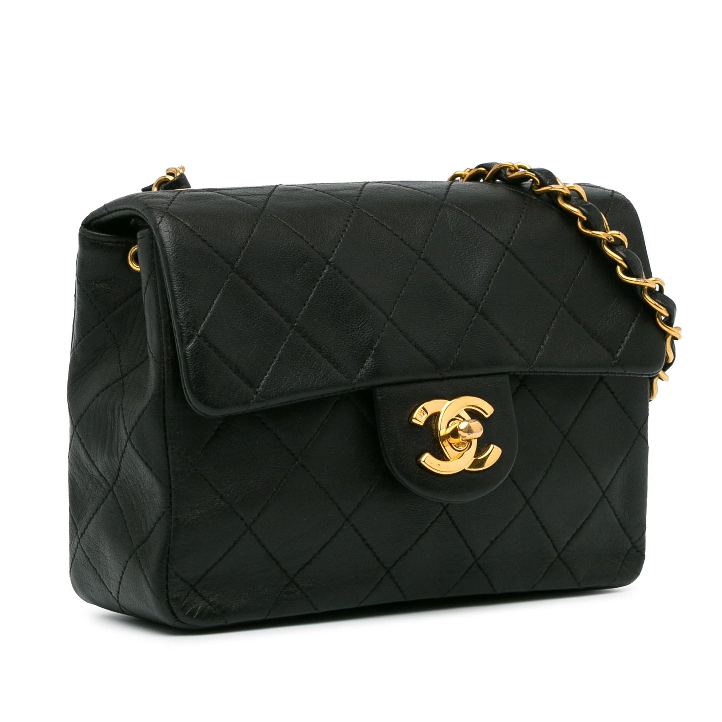 Chanel Square Classic Lambskin Single Flap Mini Bag