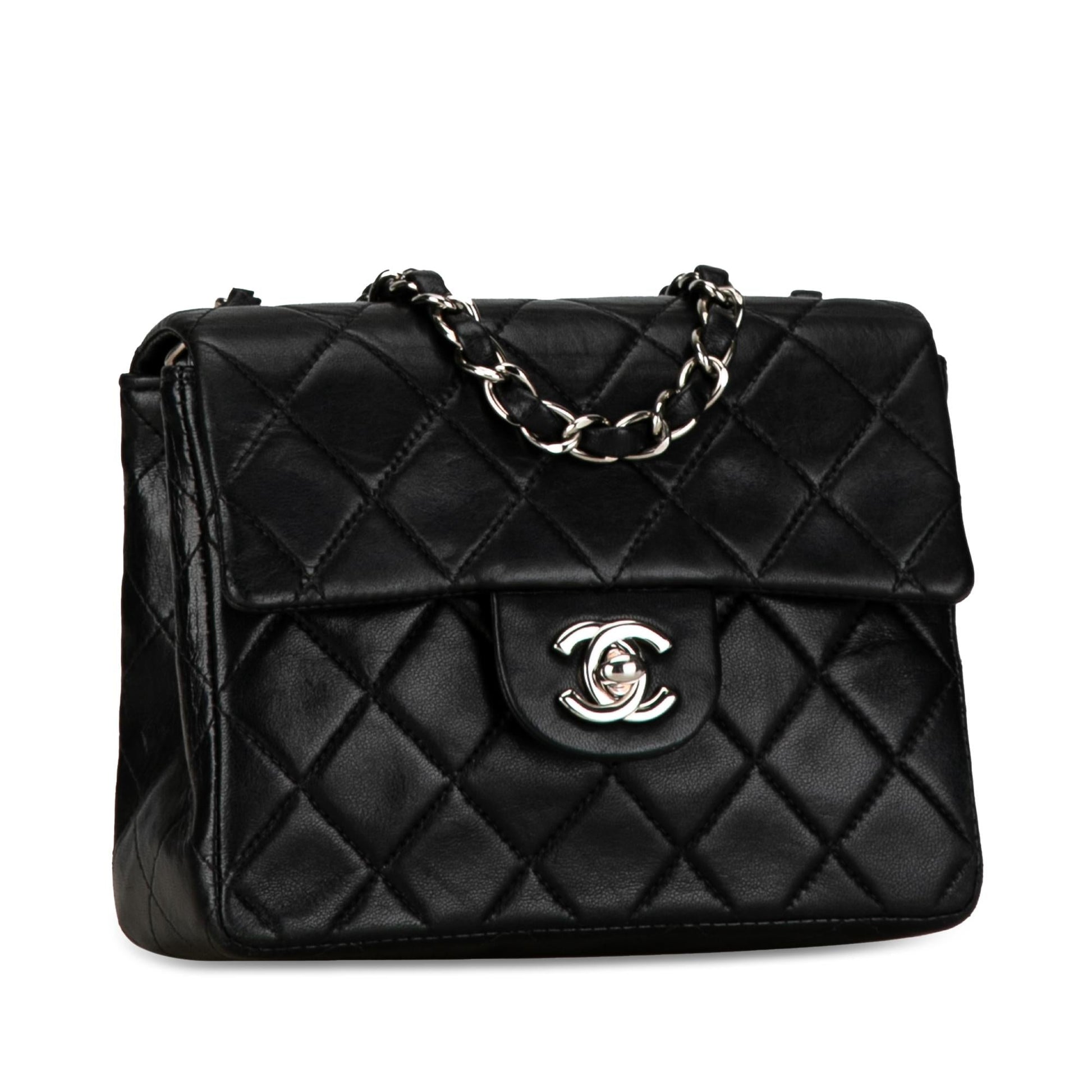 Chanel Mini Square Classic Lambskin Single Flap (Shg-0Ybhqe) Bag