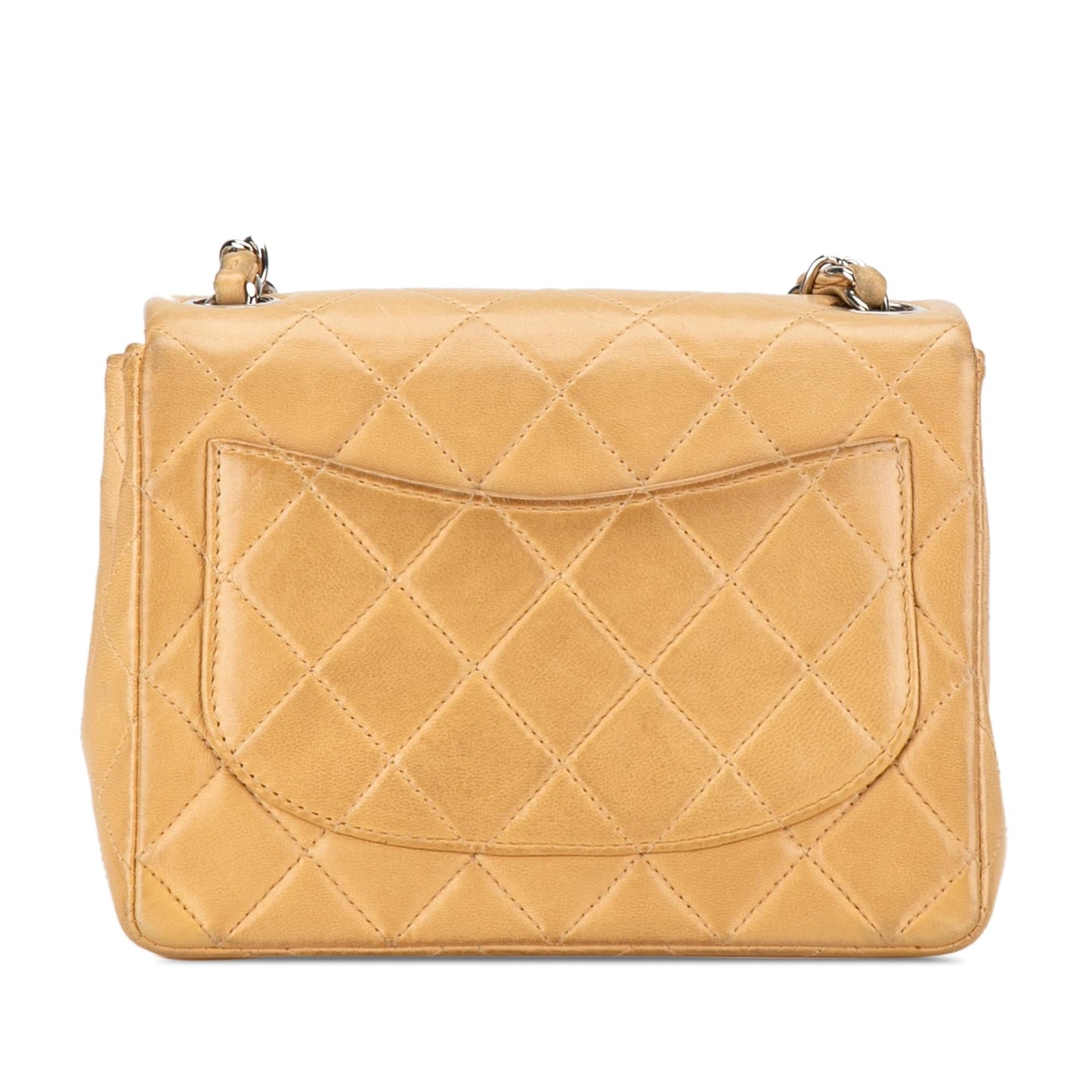 Chanel Square Classic Lambskin Single Flap Mini Bag Shg Jnohqq