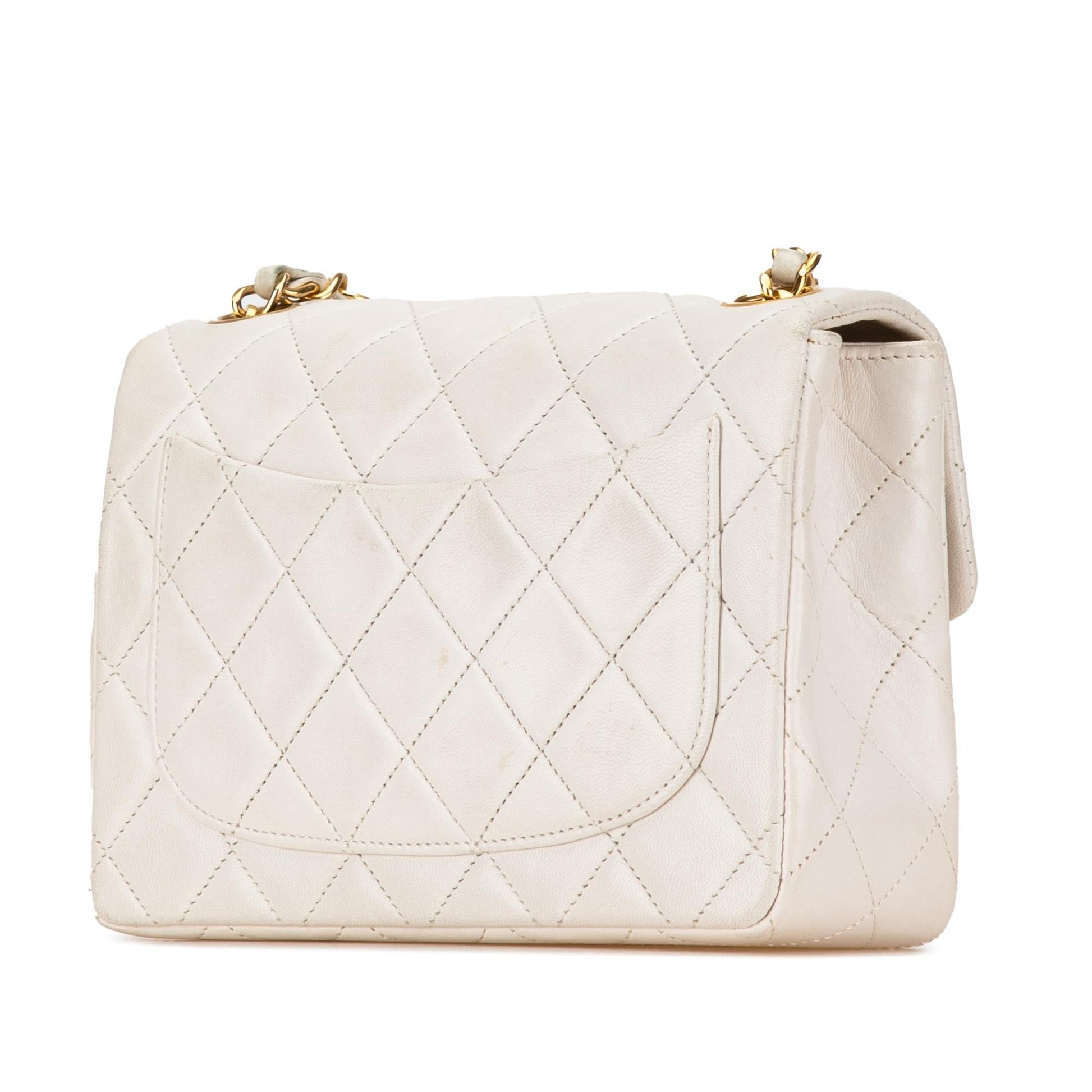 Chanel Square Classic Lambskin Single Flap Mini Bag Shg Vmgnrl