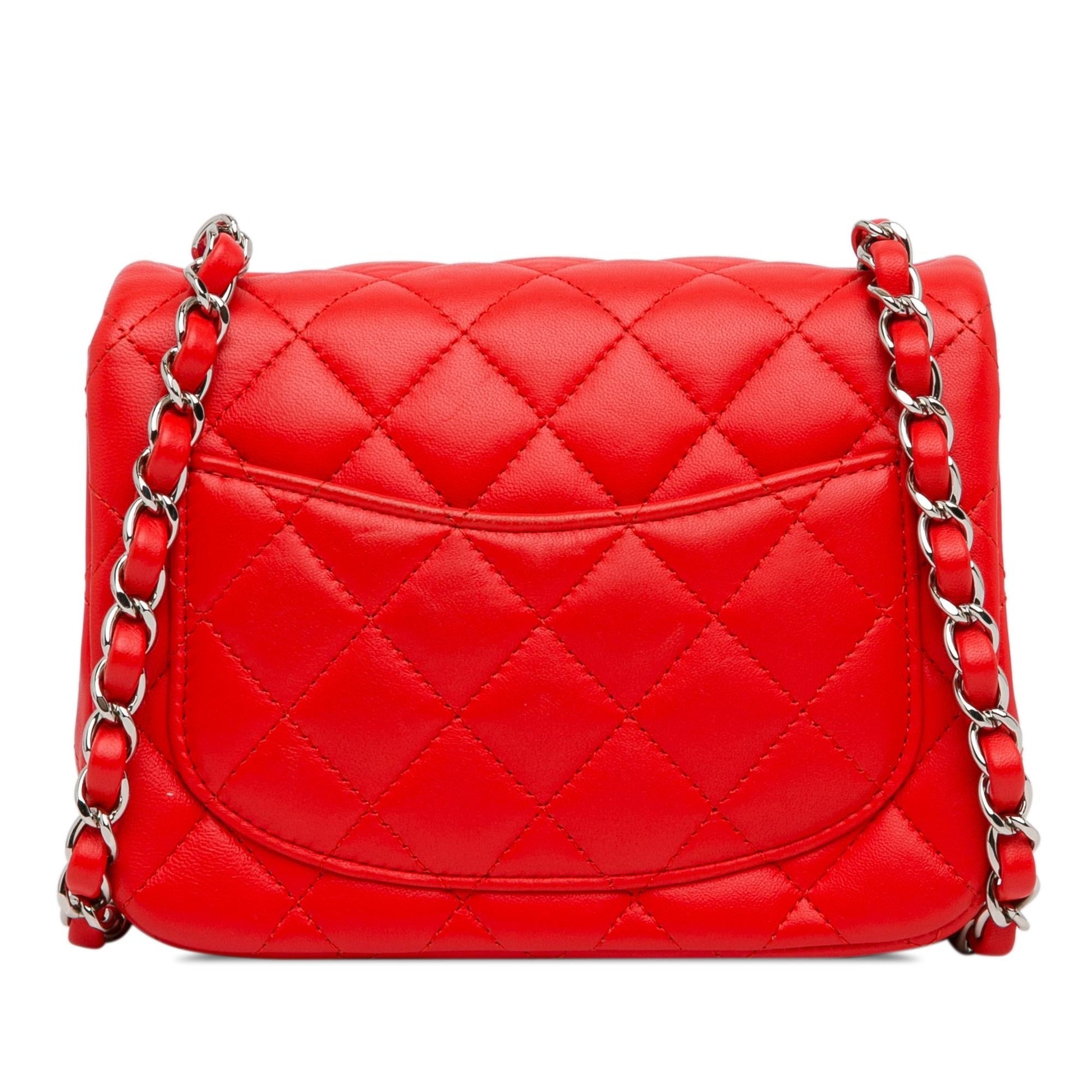 Chanel Square Classic Lambskin Single Flap Mini Bag Shg Flxdst