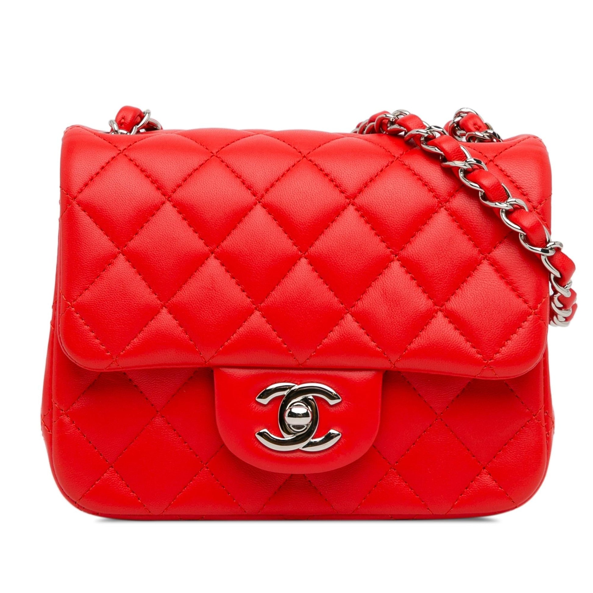 Chanel Square Classic Lambskin Single Flap Mini Bag Shg Flxdst