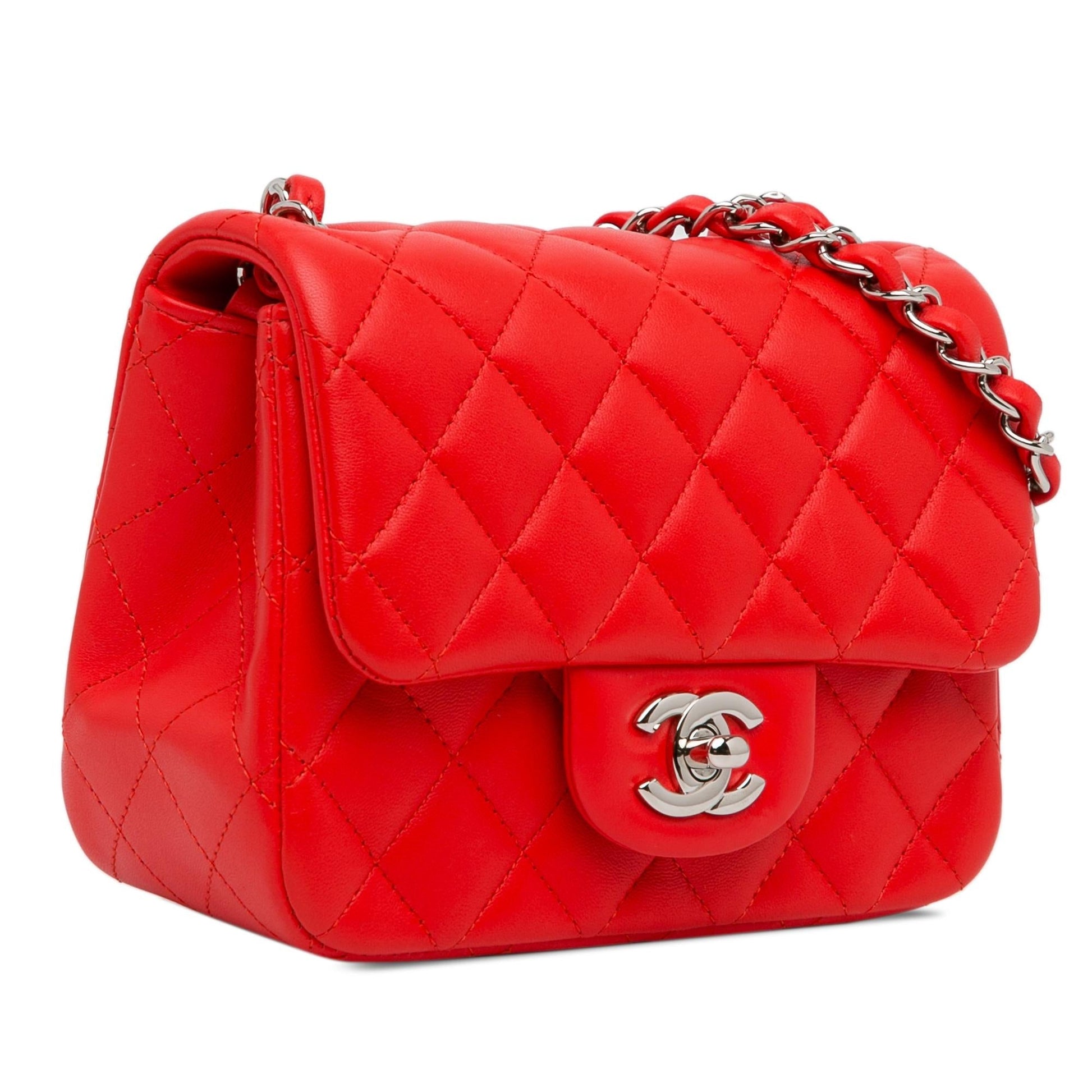 Chanel Square Classic Lambskin Single Flap Mini Bag Shg Flxdst