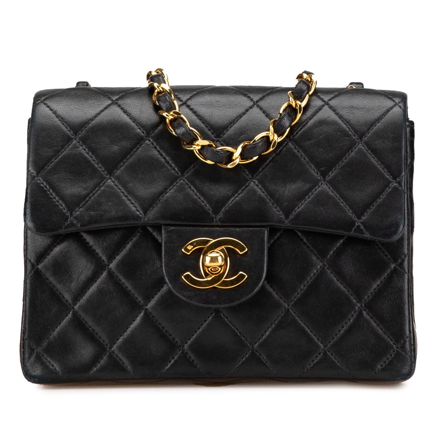 Chanel Square Classic Lambskin Single Flap Mini Bag Shg Bcanme