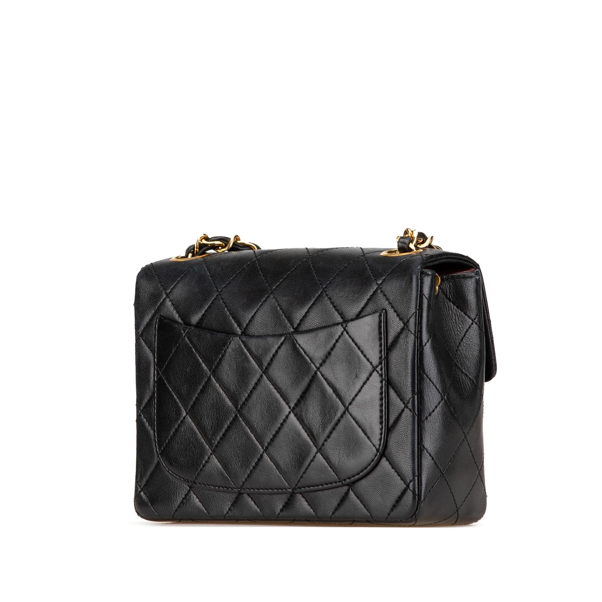 Chanel Mini Square Classic Lambskin Single Flap Handbag