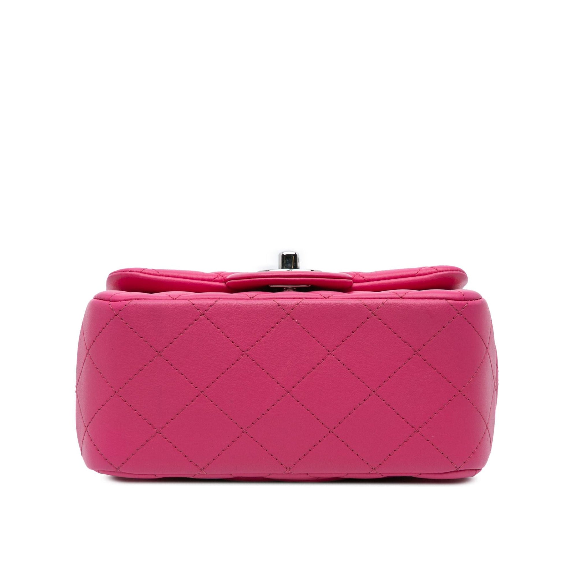Chanel Mini Square Classic Lambskin Single Flap Handbag