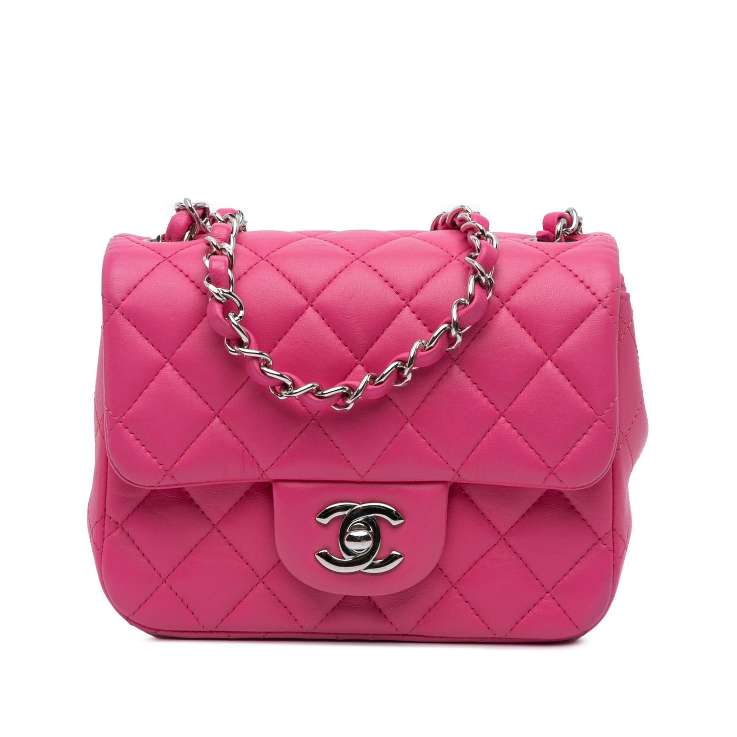 Chanel Square Classic Lambskin Single Flap Mini Bag Flap 1