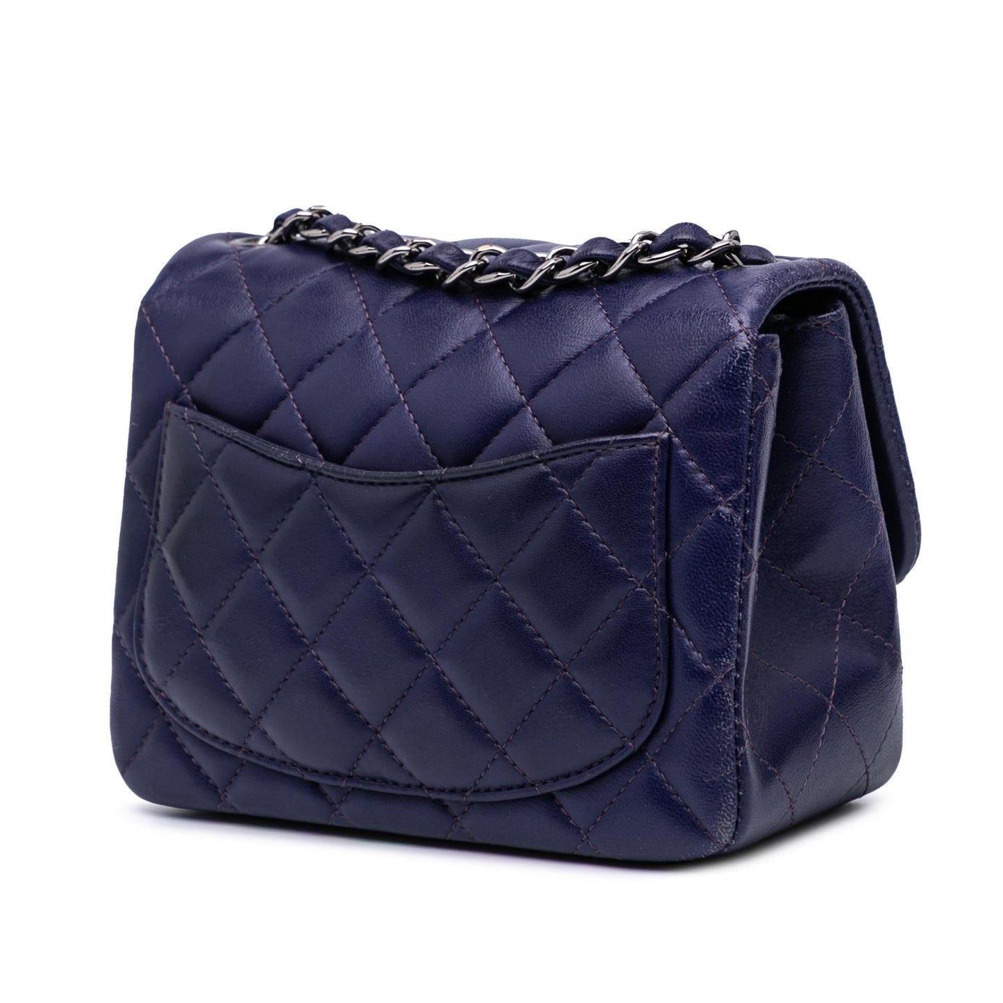 Chanel Square Classic Lambskin Single Flap Mini Bag Flap 5