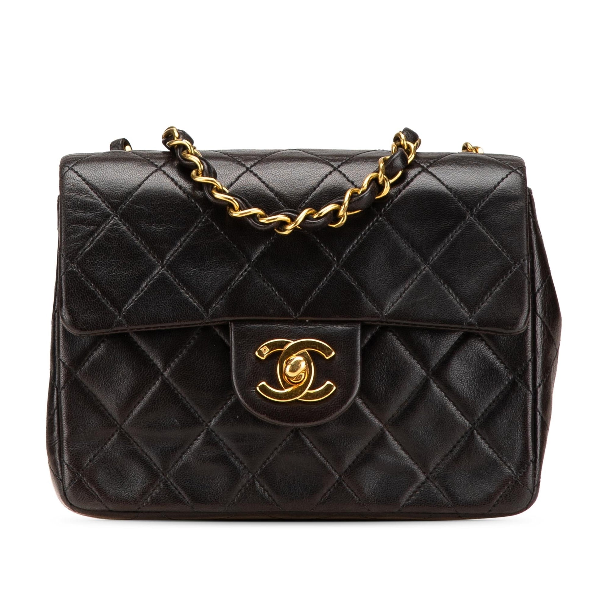 Chanel Square Classic Lambskin Single Flap Mini Bag Flap 10