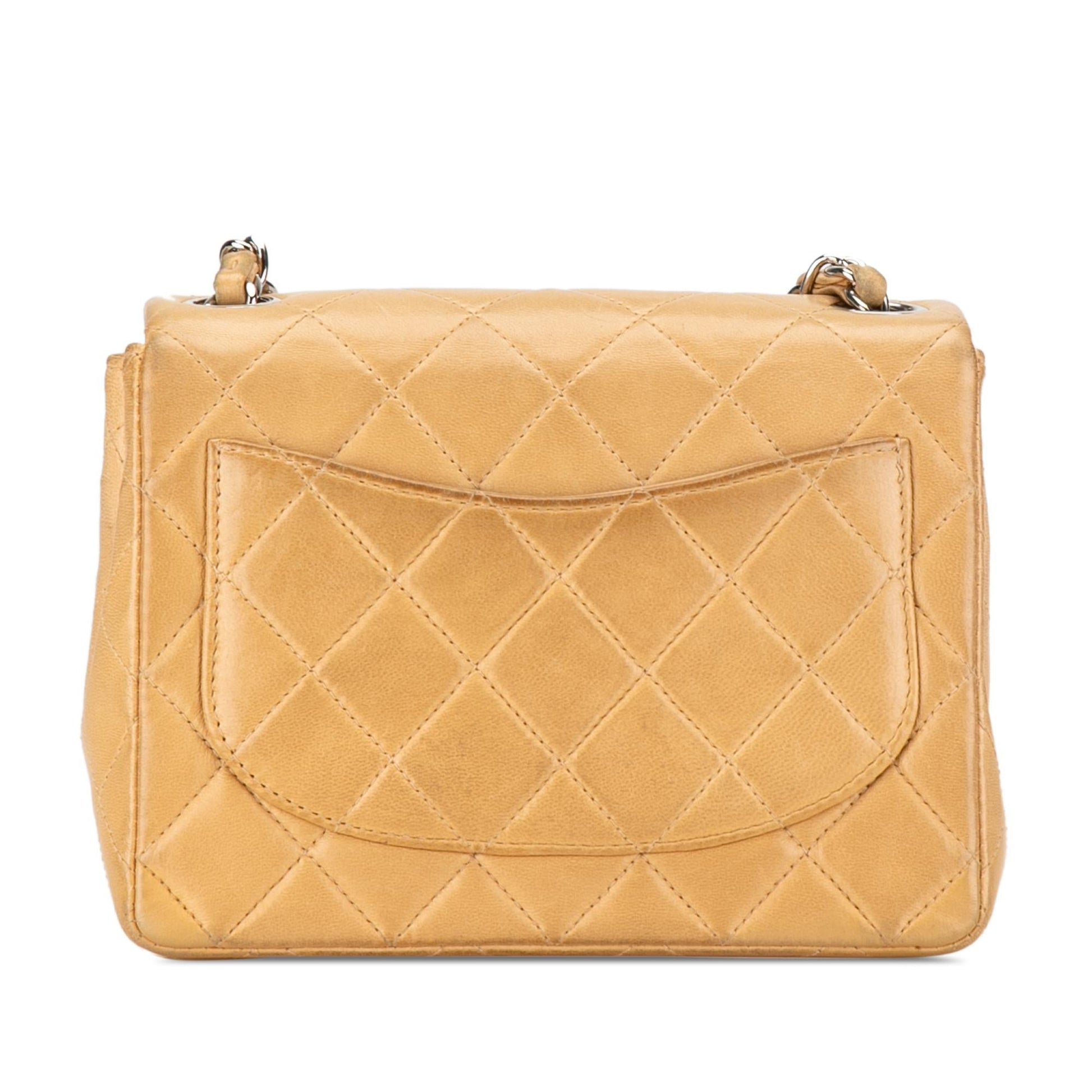 Chanel Square Classic Lambskin Single Flap Mini Bag Flap 12