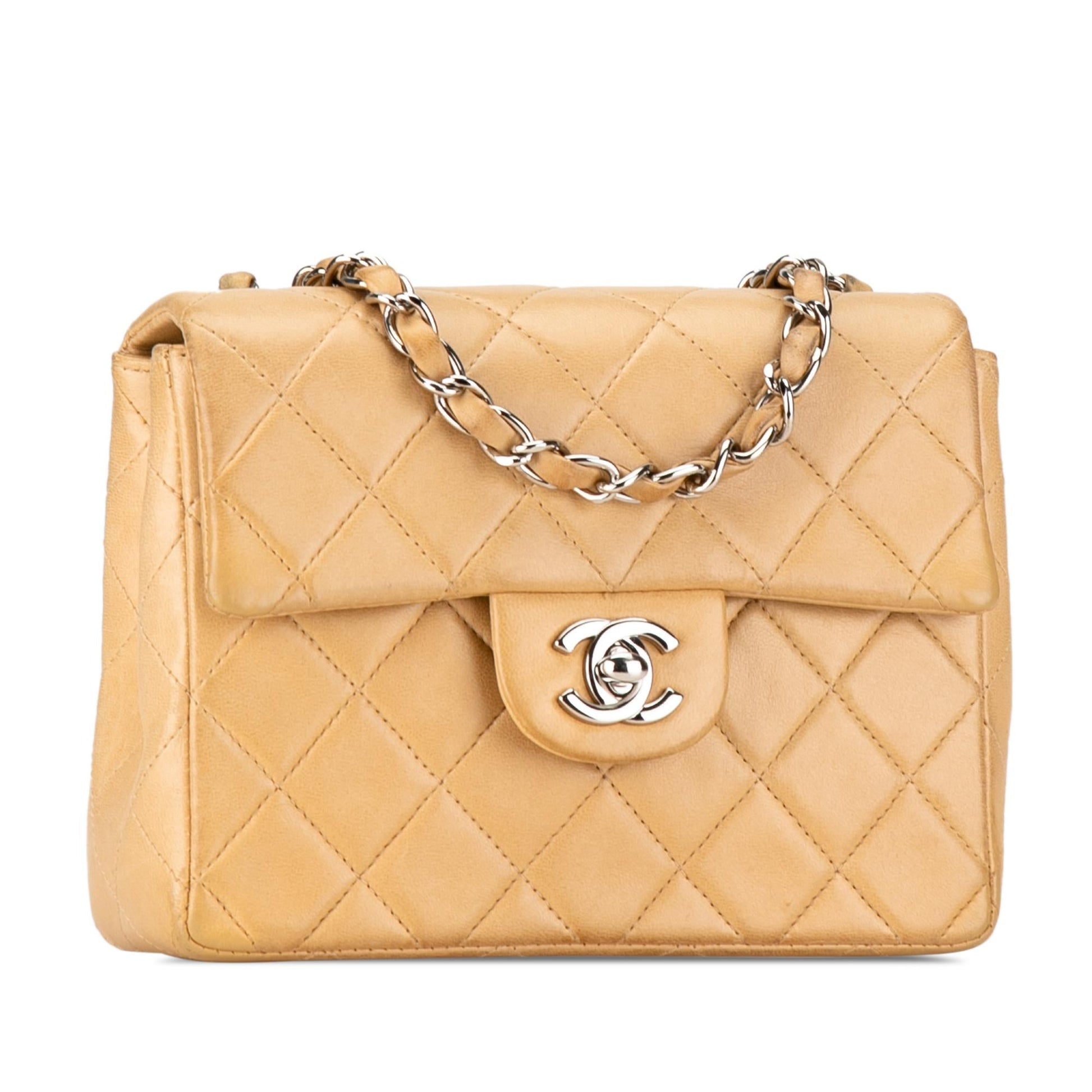 Chanel Square Classic Lambskin Single Flap Mini Bag Flap 12