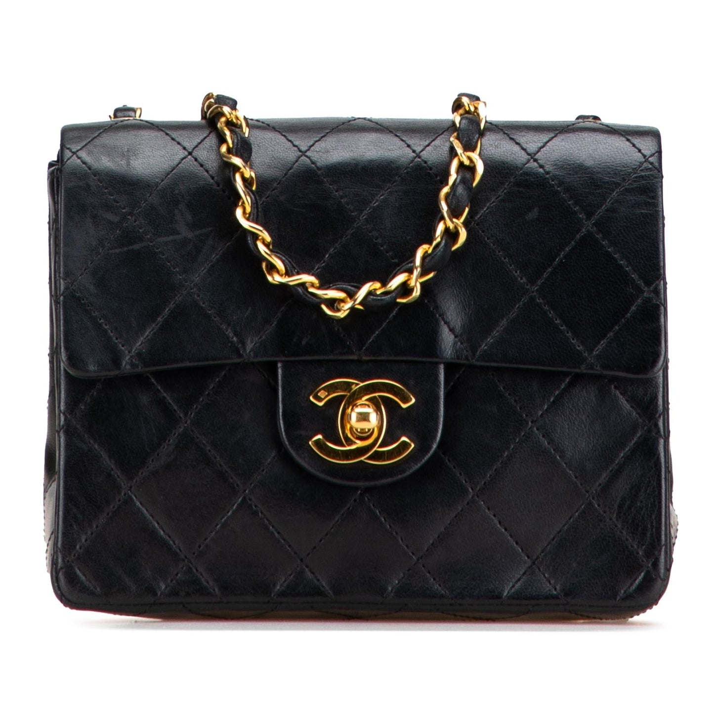 Chanel Square Classic Lambskin Single Flap Mini Bag Flap 16