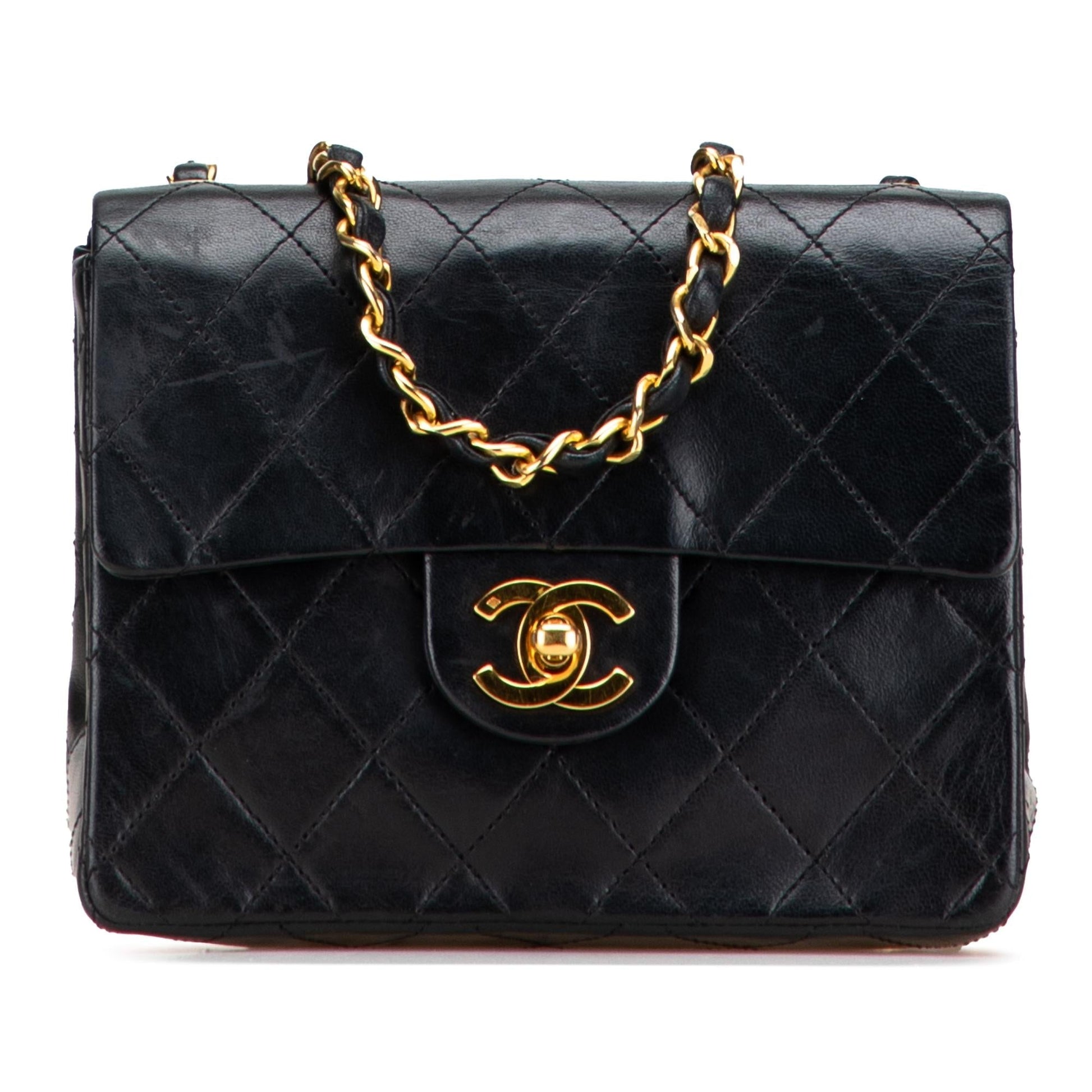 Chanel Square Classic Lambskin Single Flap Mini Bag Flap 16