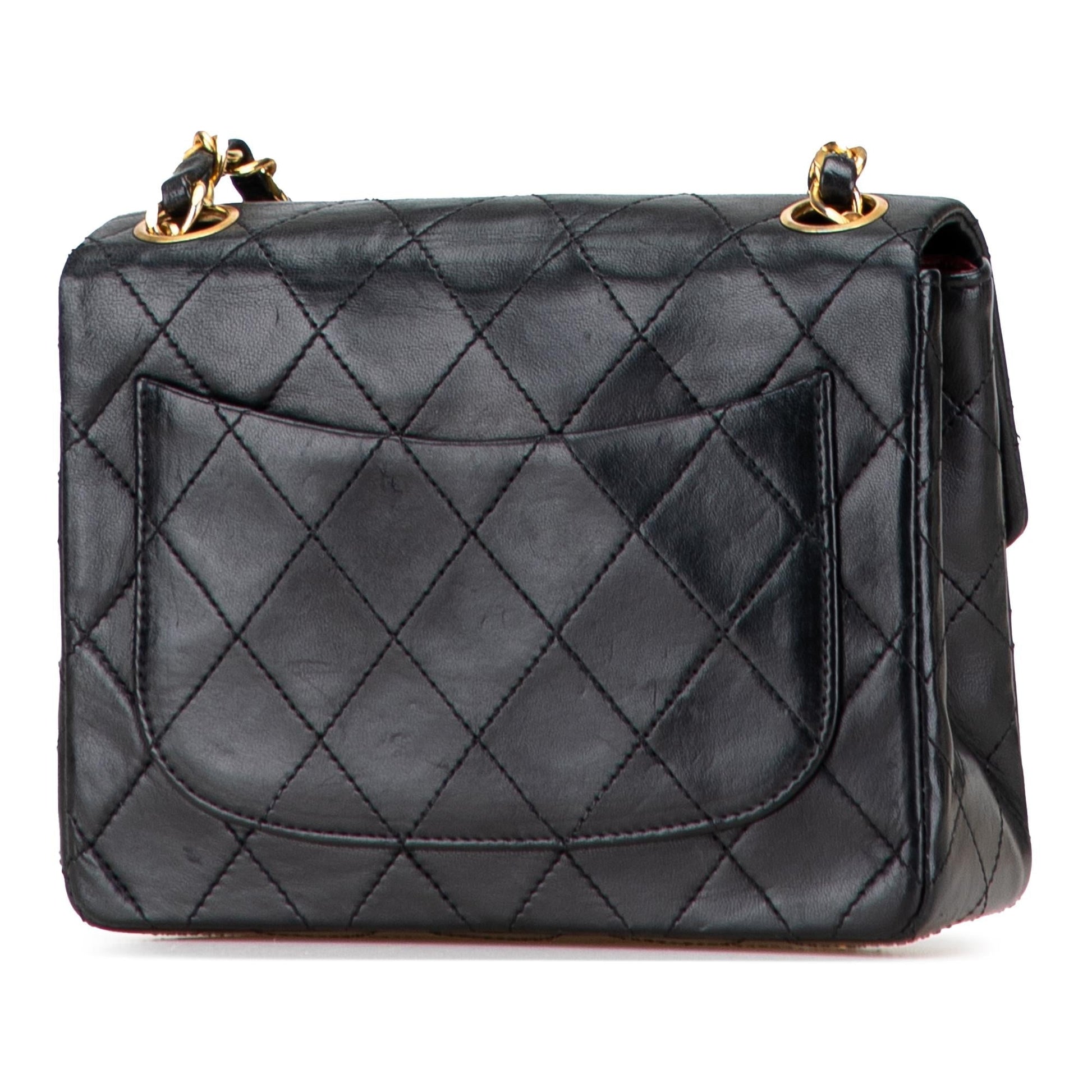 Chanel Square Classic Lambskin Single Flap Mini Bag Flap 16